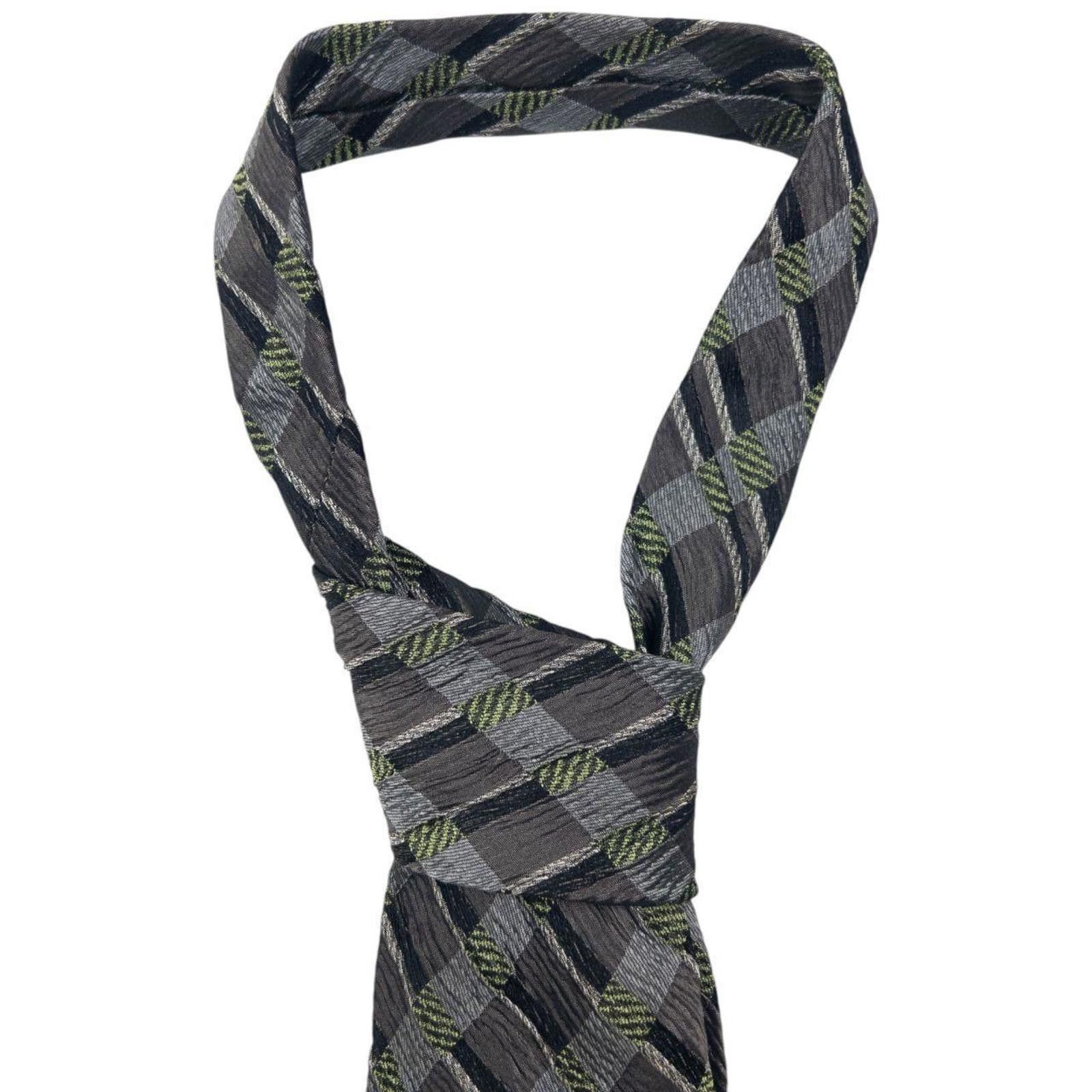 Issey Miyake Vintage Issey Miyake Checkered Silk Tie Size ONE SIZE - 4 Thumbnail