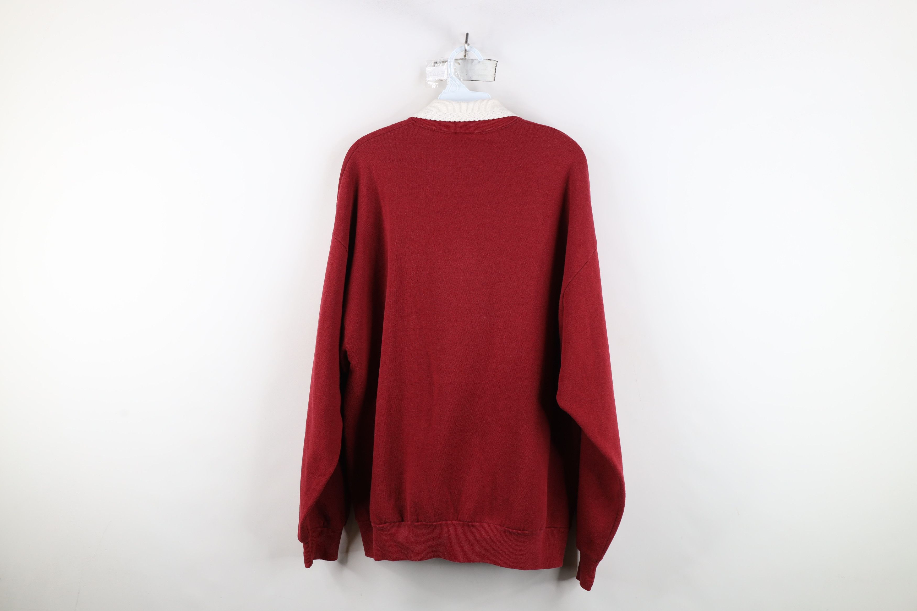 Vintage Vintage 90s Streetwear Bird Collared Sweatshirt Red USA Size XL / US 12-14 / IT 48-50 - 12 Thumbnail