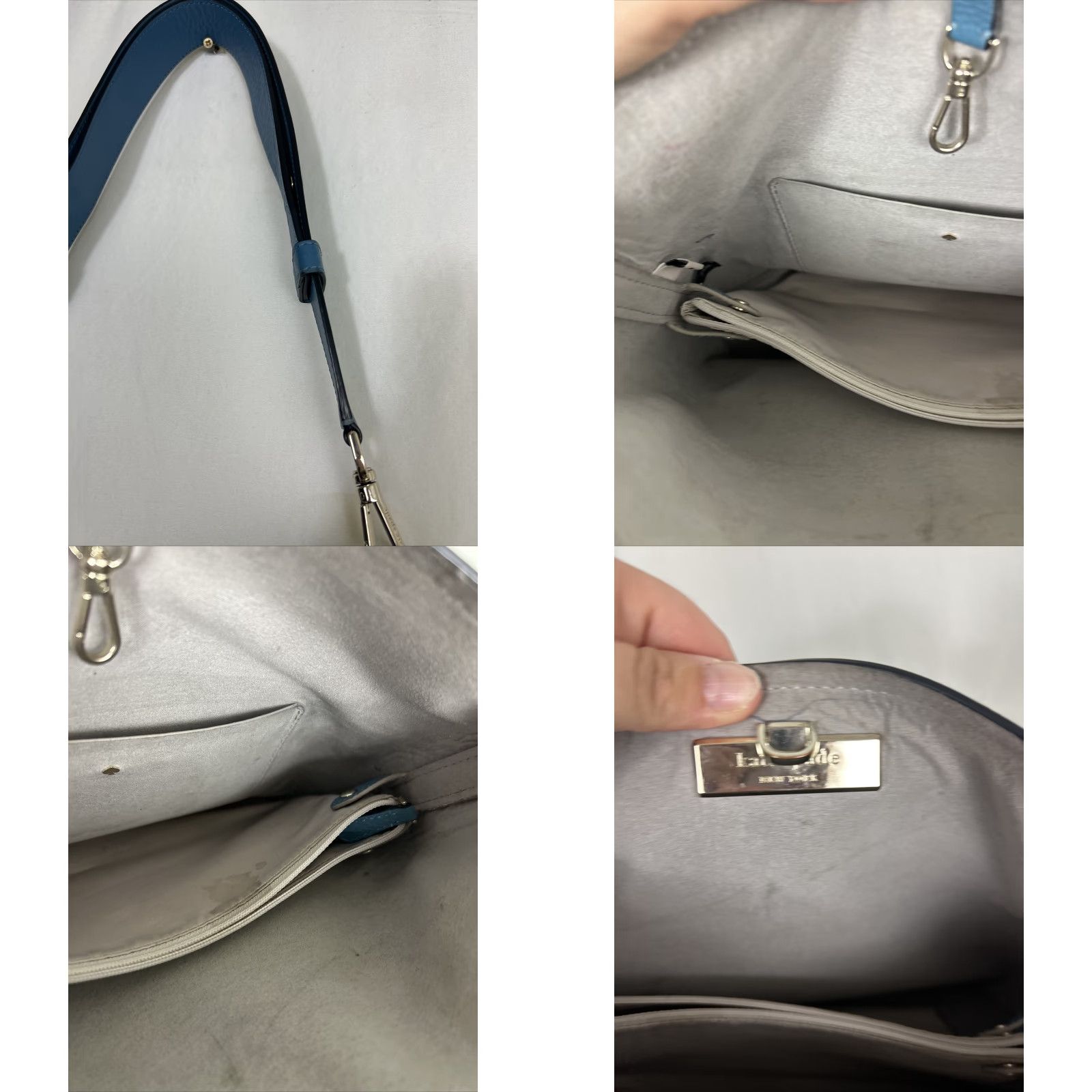 Vintage kate spade leather crossbody purse blue adjustable strap medium Size ONE SIZE - 10 Thumbnail