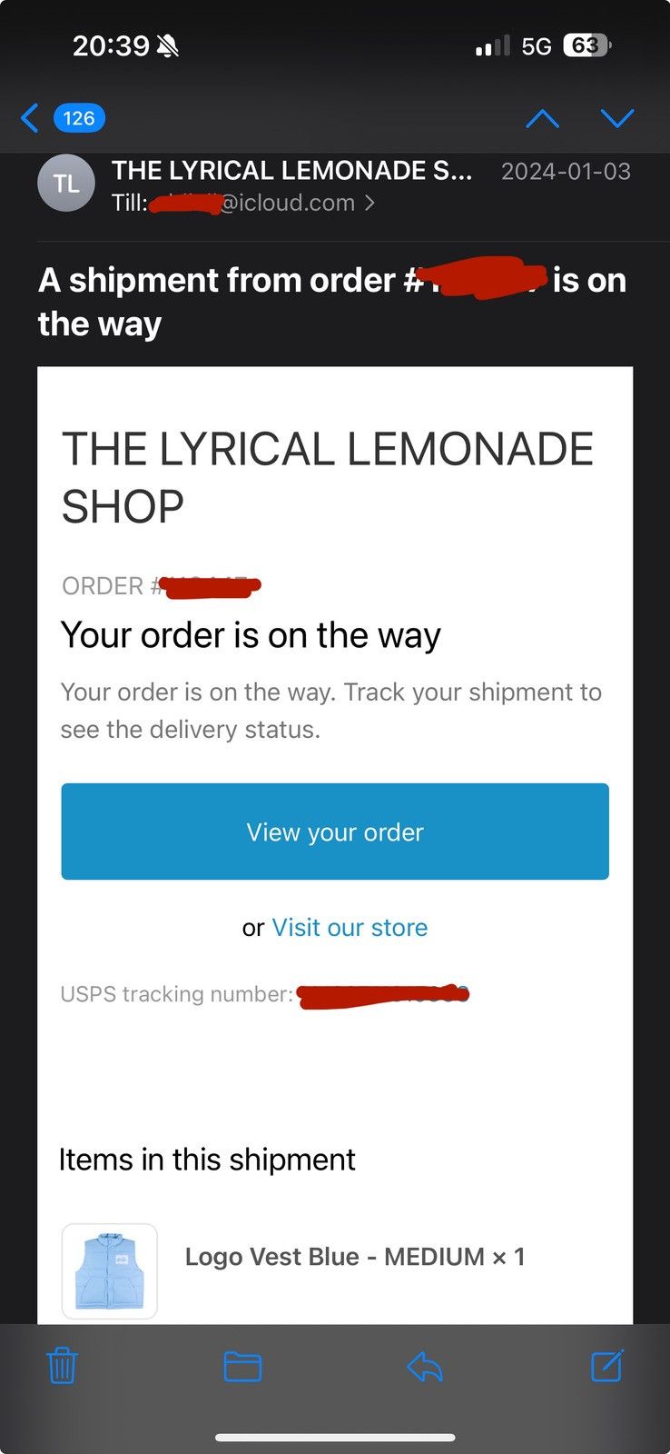 Lyrical Lemonade Lyrical Lemonade ”Logo Vest Blue” Size US M / EU 48-50 / 2 - 7 Thumbnail