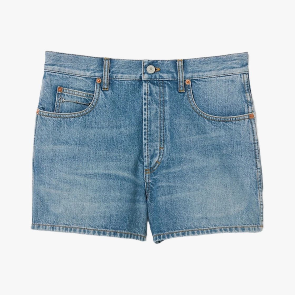 Gucci o1la5ras0526 Regular Denim Shorts With Horsebit in Blue Size 29" - 1 Preview