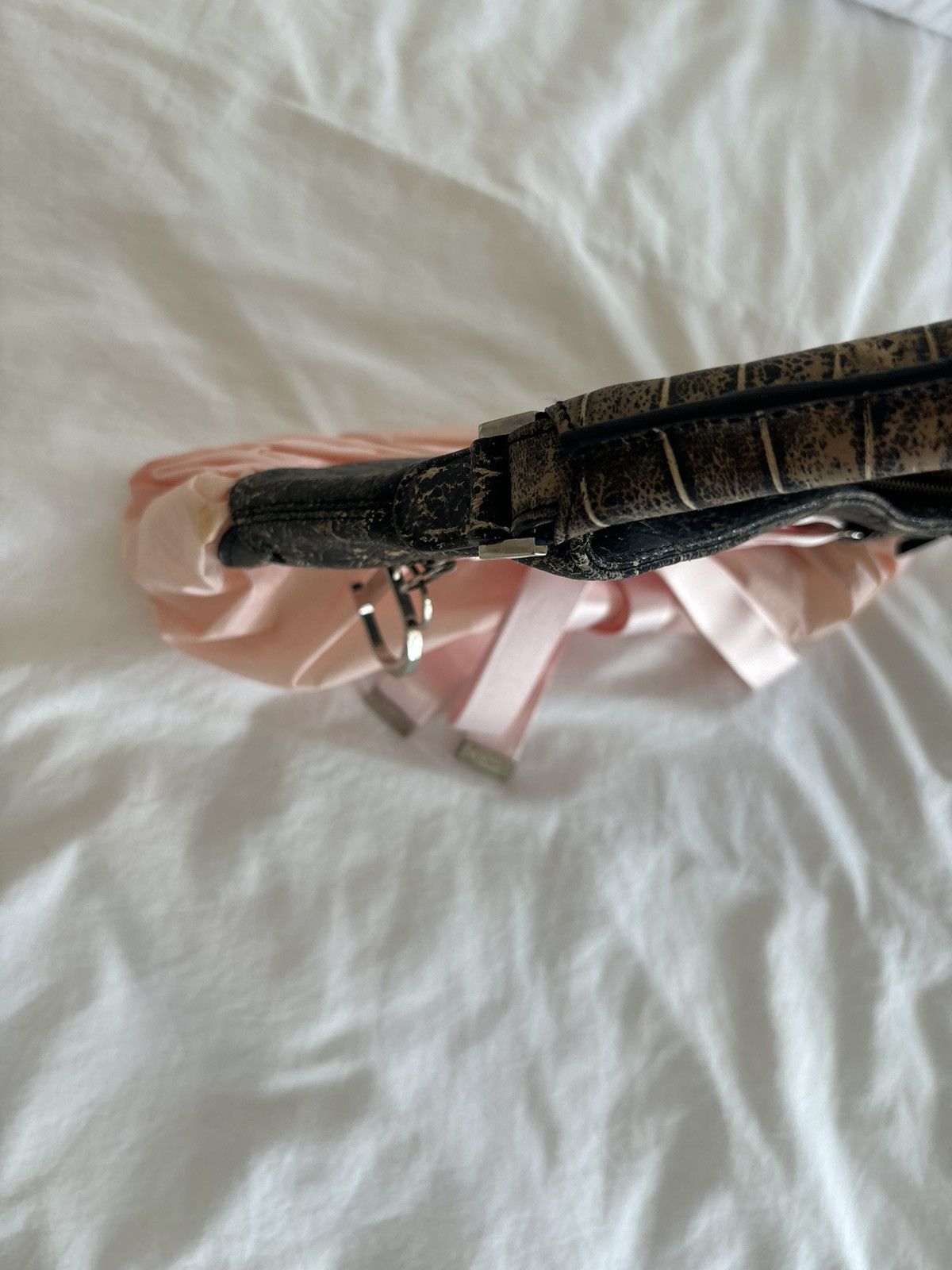 Dior Christian Dior RARE Pink and Black Python Corset Ballet Bag Size ONE SIZE - 13 Thumbnail