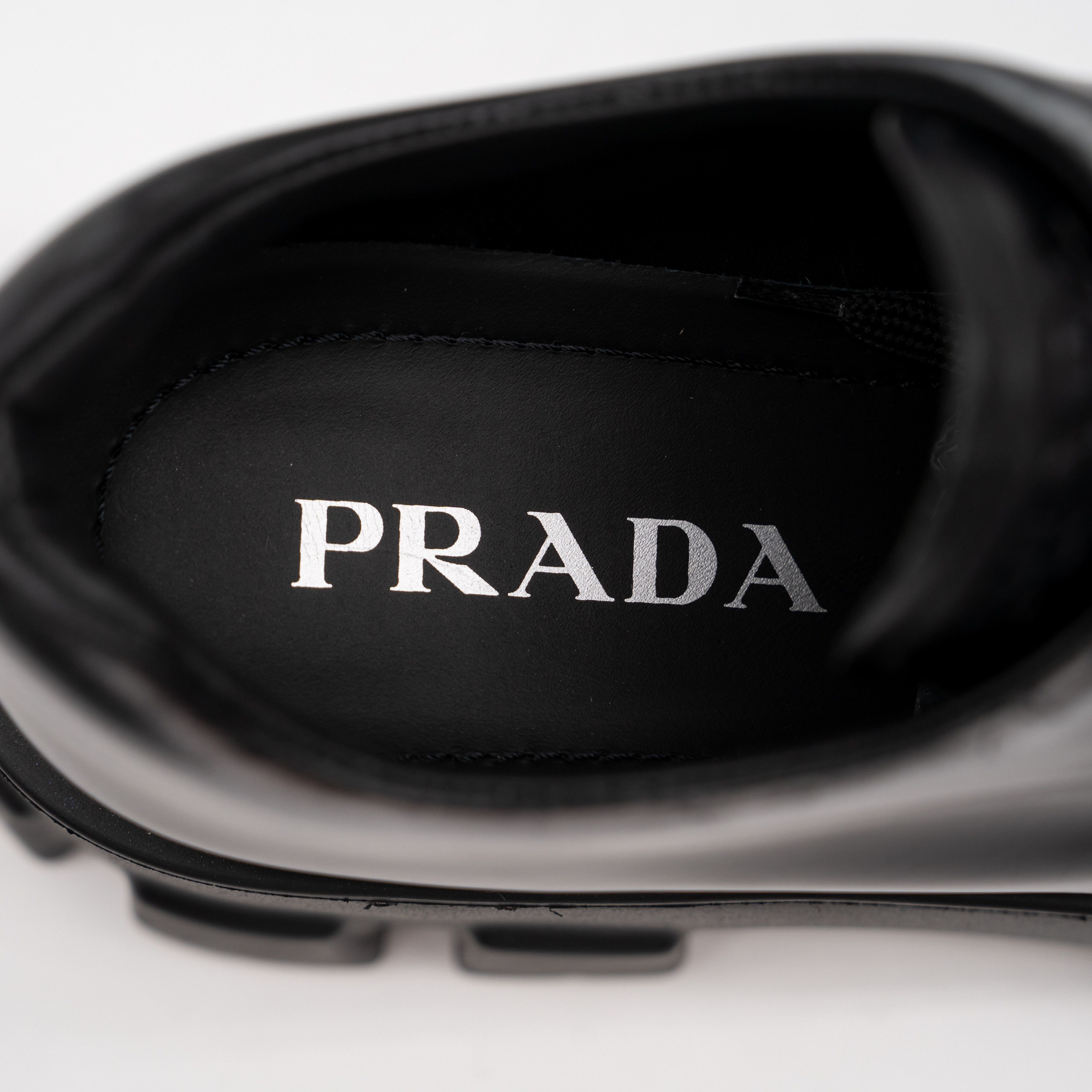 Prada Prada Monolith Brushed Leather Lace-up Shoes Black Silver Size US 9.5 / IT 39.5 - 9 Thumbnail
