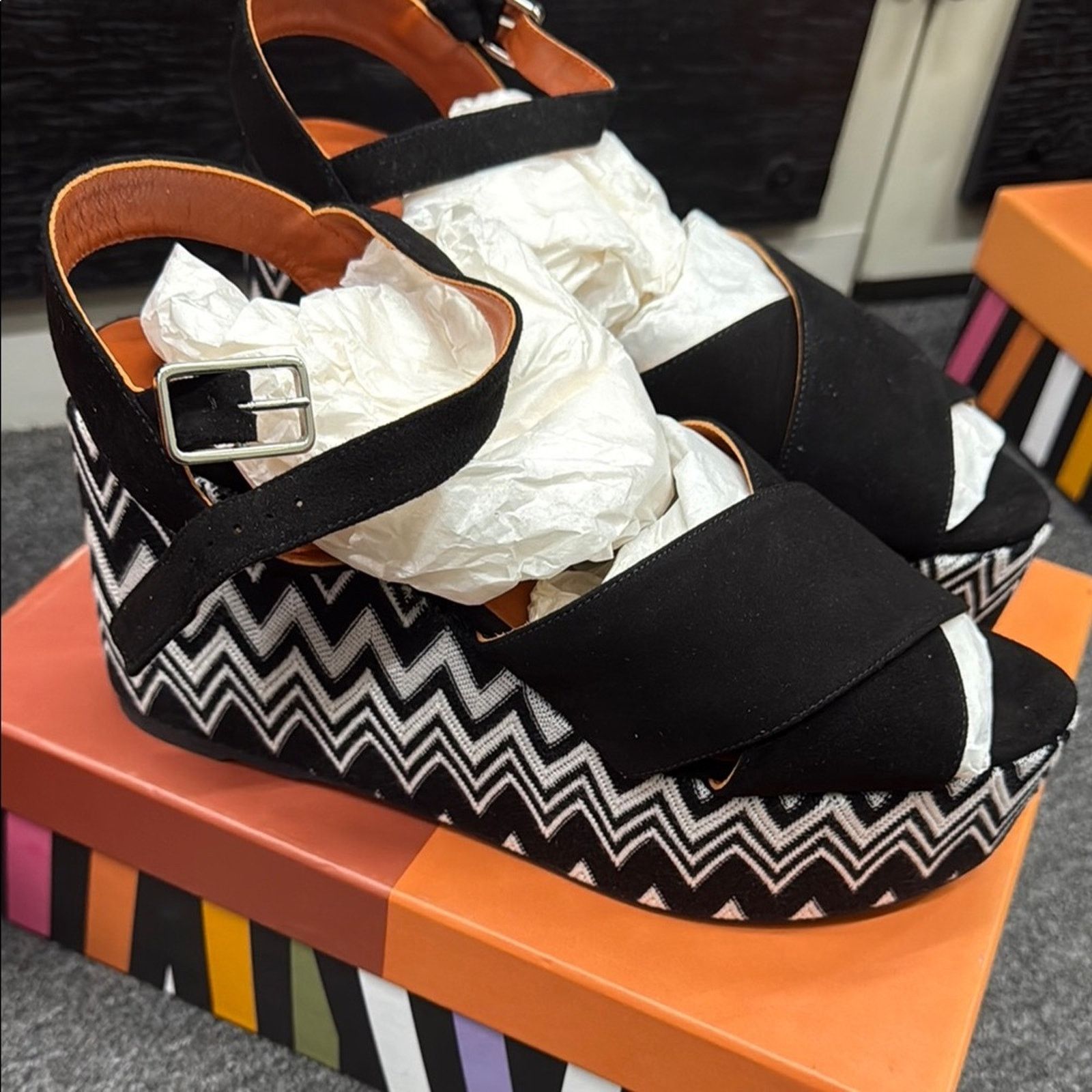 Missoni NWT Missoni Black and White Women's Sandals Size 41 US 11 Size US 11 / IT 41 - 2 Thumbnail
