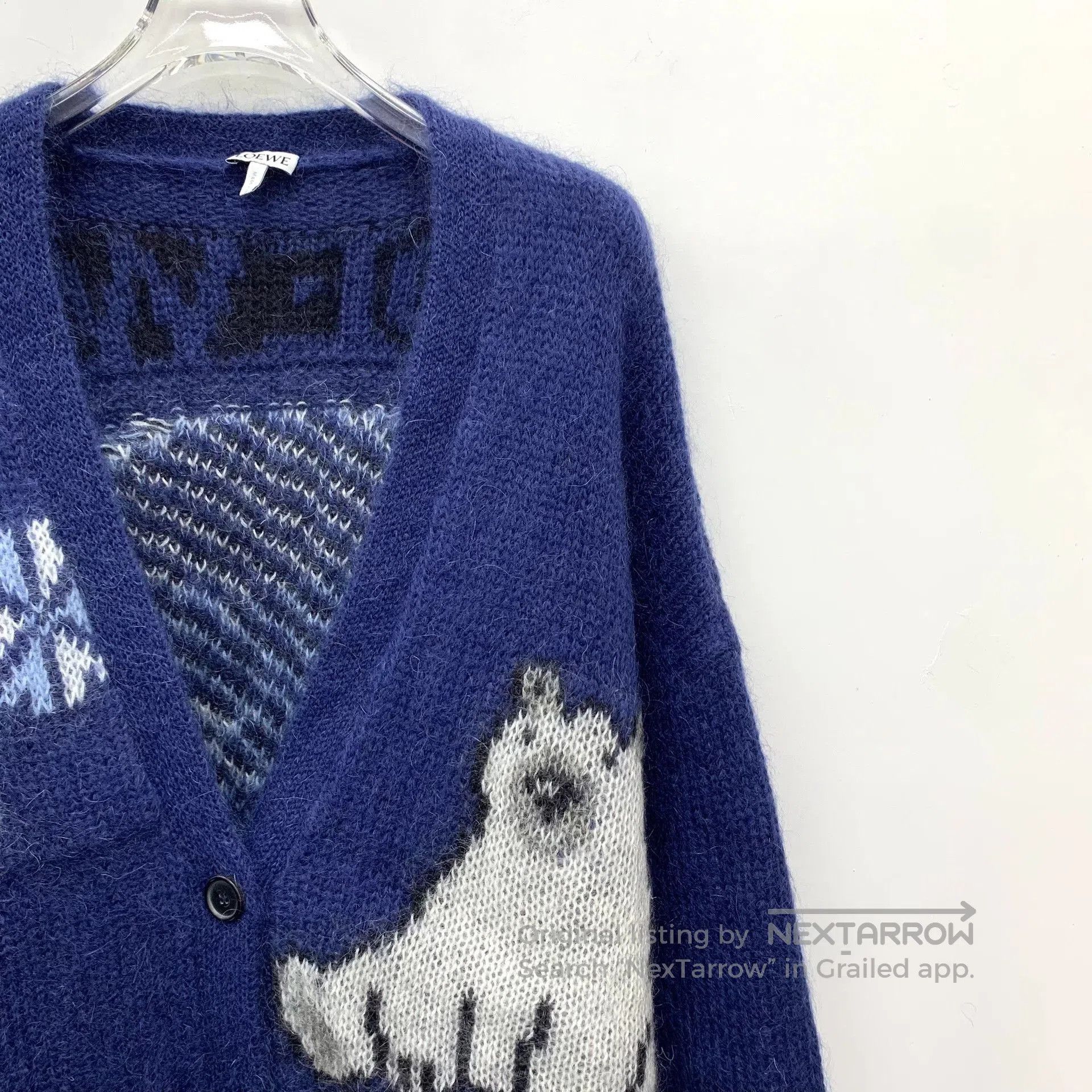 Loewe Loewe Polar Bear Intarsia Mohair V-Neck Cardigan. Size XS / US 0-2 / IT 36-38 - 3 Thumbnail
