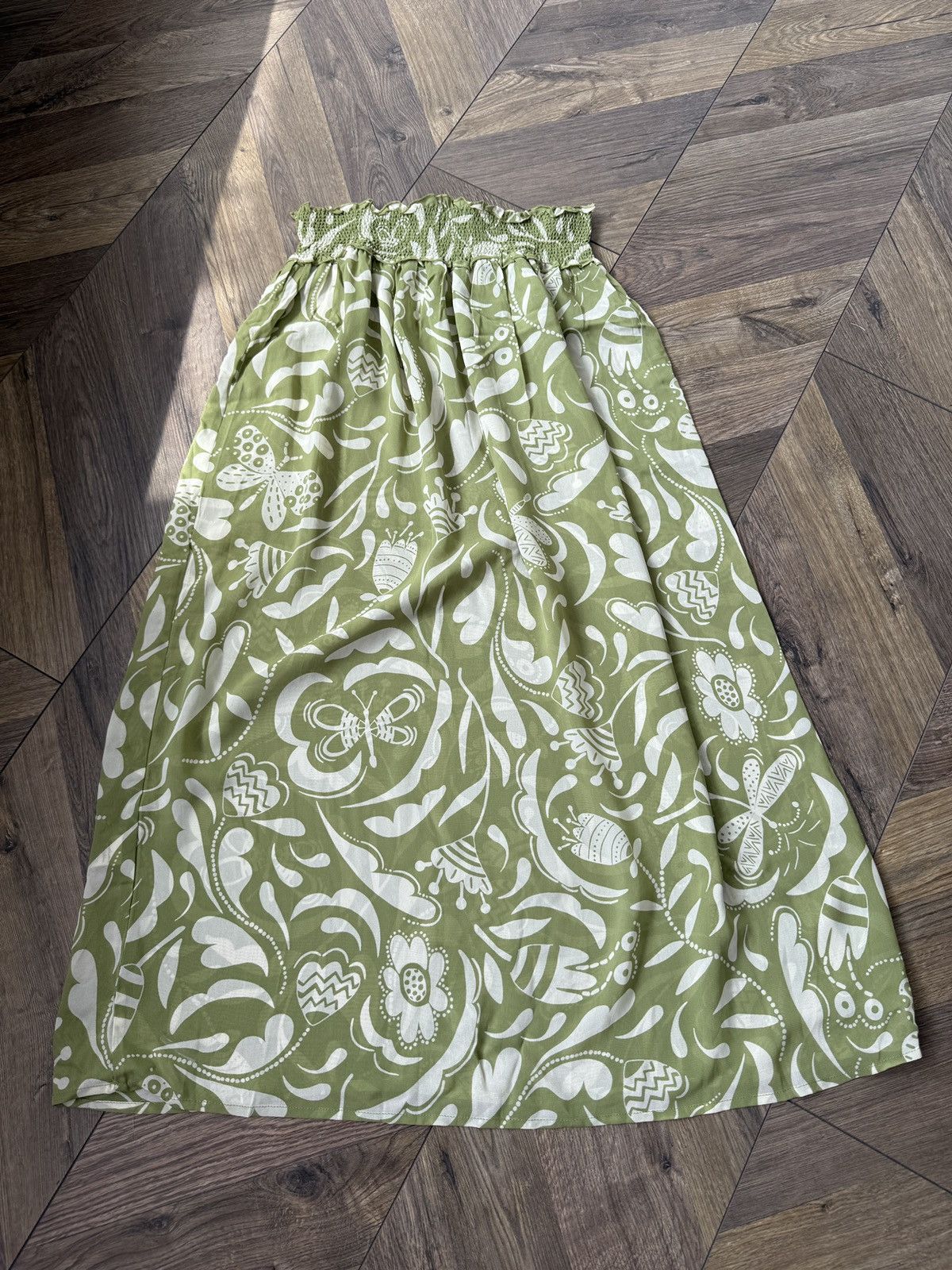 Gudrun Sjoden Vintage Gudrun Sjoden Green Floral Midi Skirt Womens Size M / US 6-8 / IT 42-44 - 9 Thumbnail