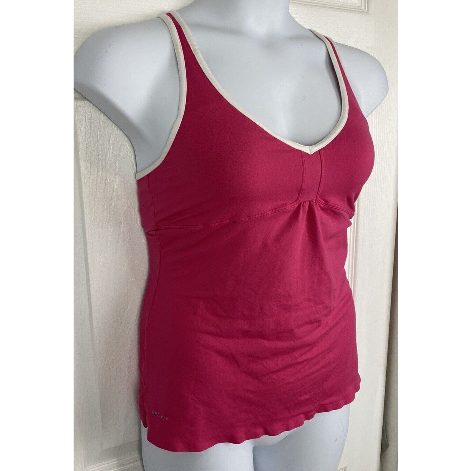 Nike Nike Dri Fit Pink White Racerback M Cinched Built In Bra Size M / US 6-8 / IT 42-44 - 3 Thumbnail