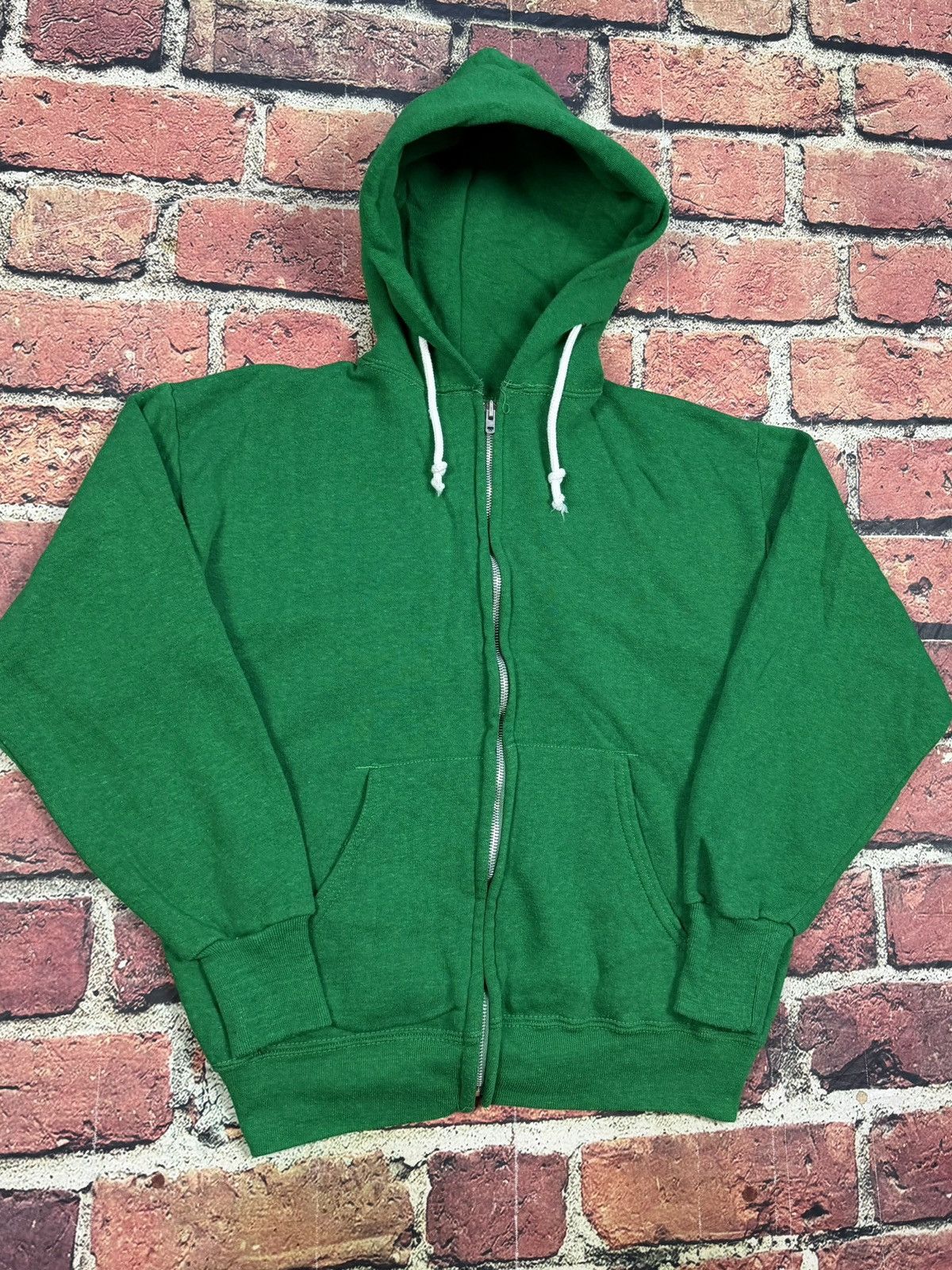 Other Vintage Blank Green Zip Up Hoodie Cropped Boxy 70s 80s Size US M / EU 48-50 / 2 - 5 Thumbnail