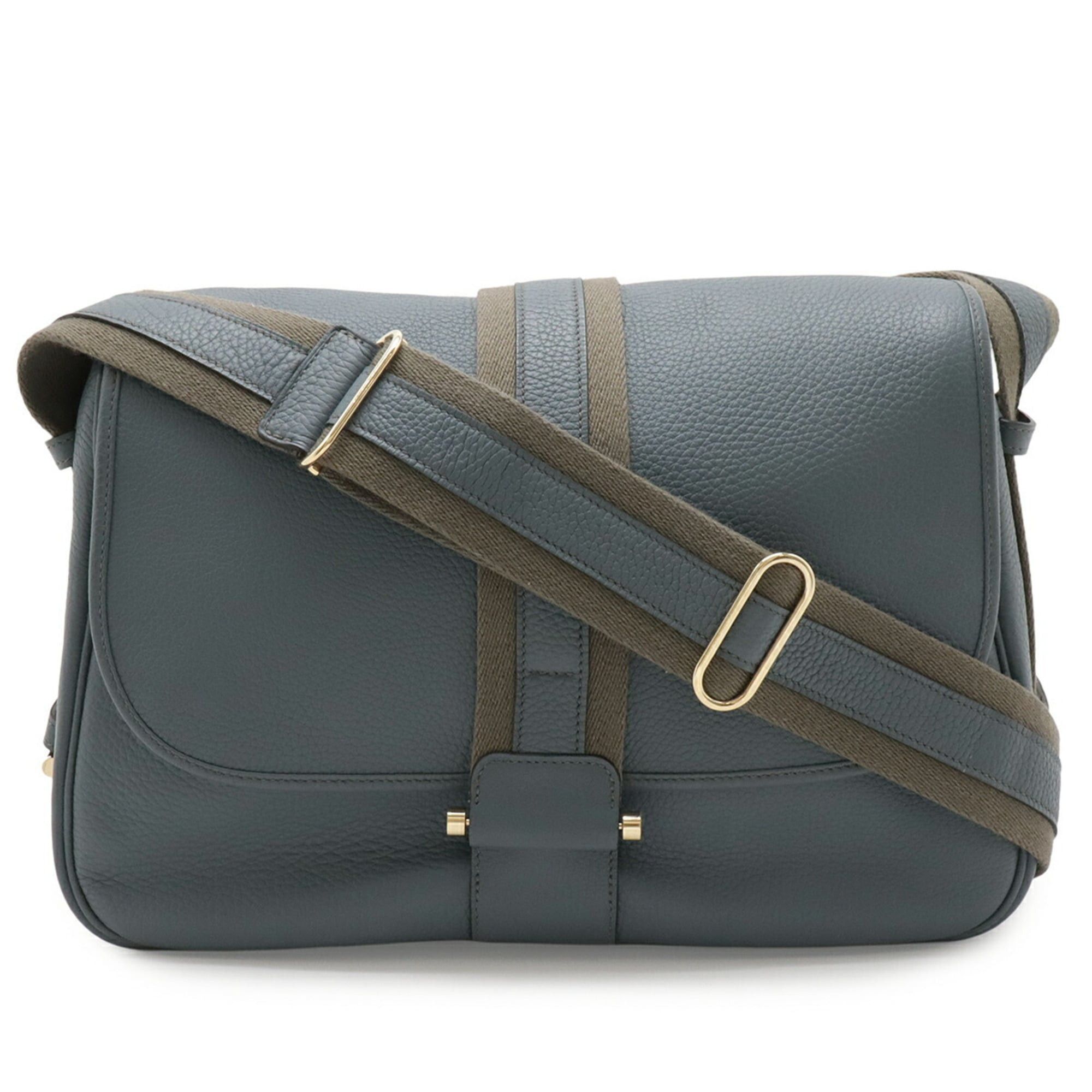 Hermes Hermes Bour Lang Shoulder Bag, Taurillon Clemence Leather, Blue Orage (Light Gray), □R Stamp Size ONE SIZE - 1 Thumbnail