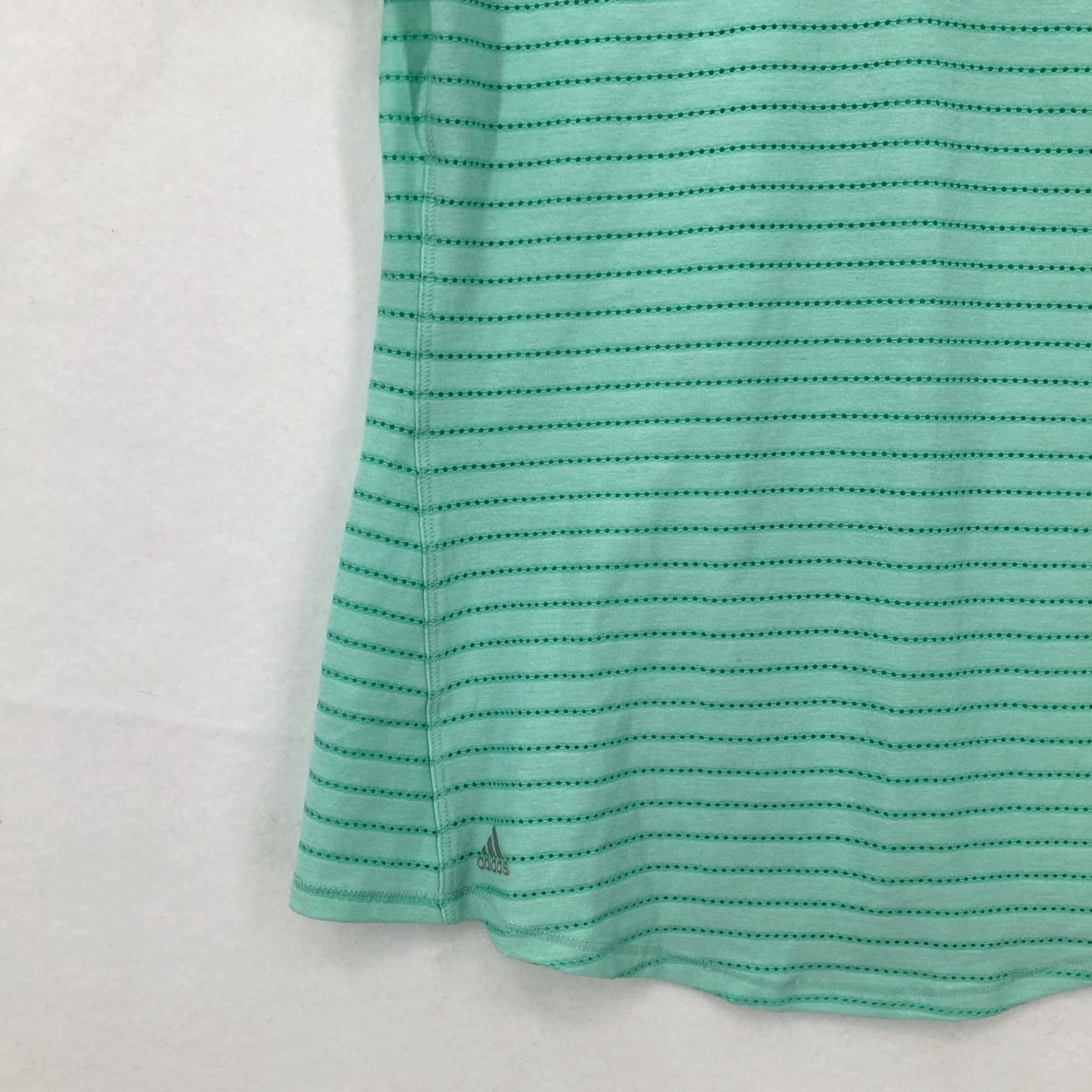 Adidas Adidas ClimaCool Polo Shirt Womens Small Green Striped Golf Performance Breathable Stretch Size S / US 4 / IT 40 - 3 Thumbnail