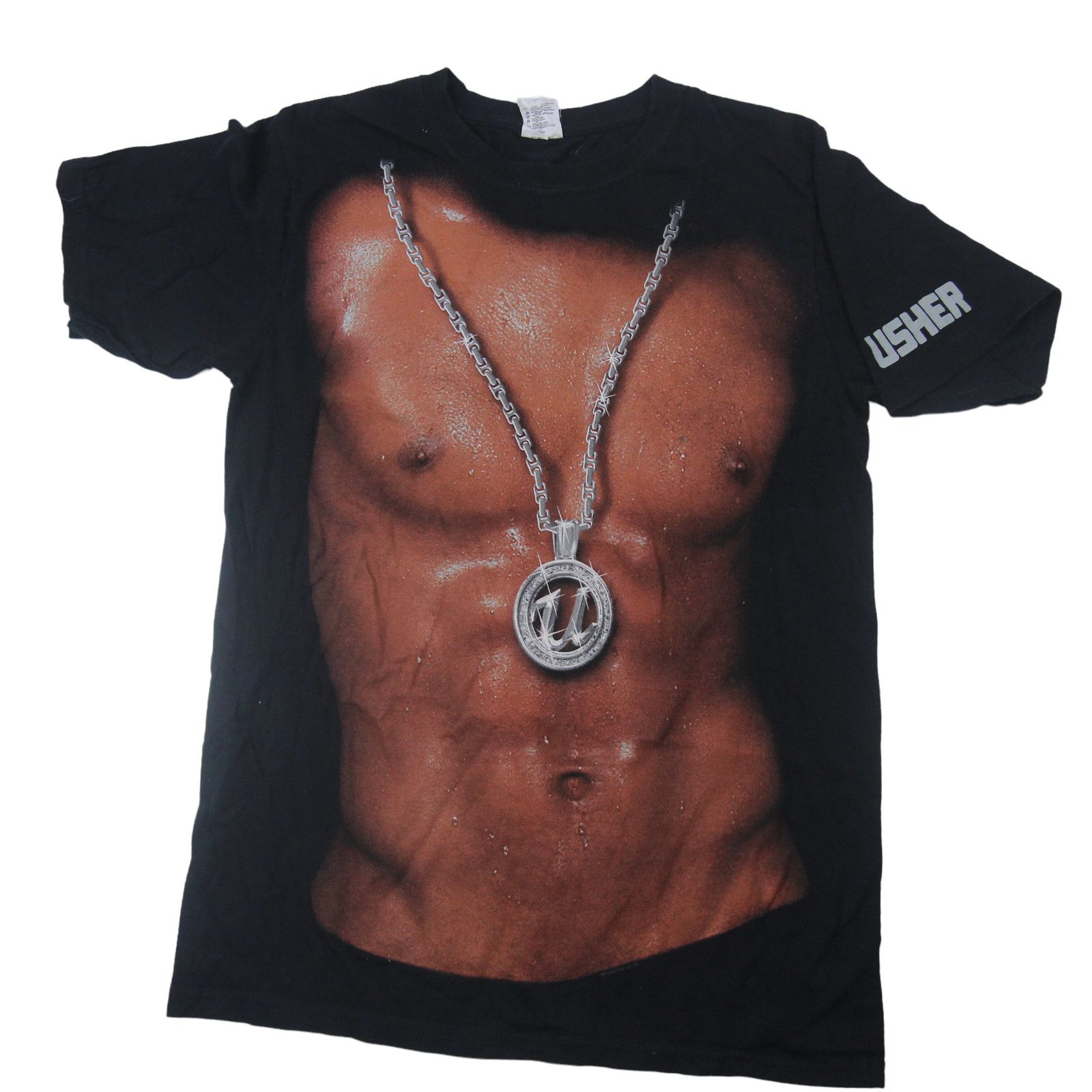 image of Rap Tees x Vintage Usher Full Body Graphic T Shirt in Black, Men's (Size Small)