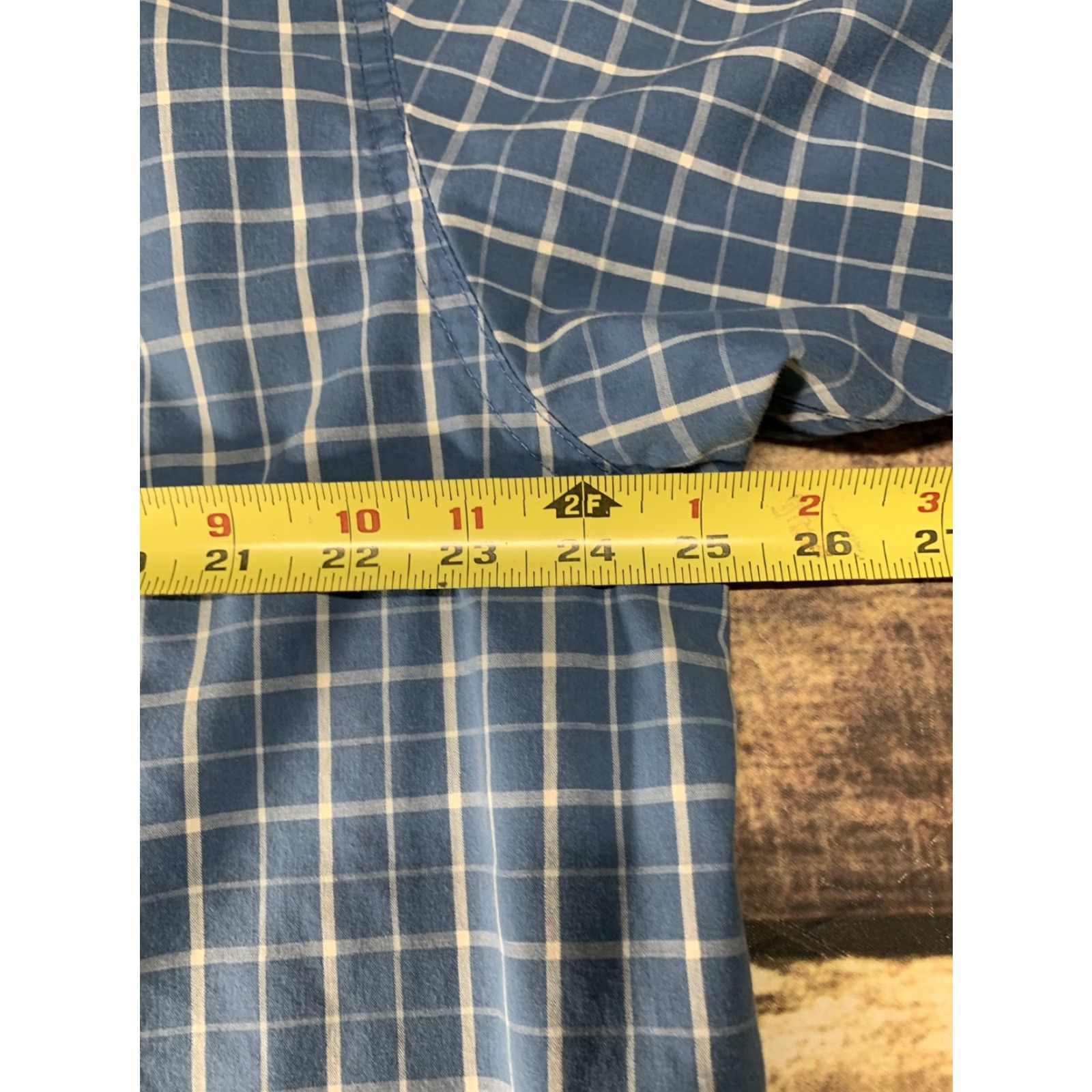 Wrangler Wrangler Shirt Short Sleeve Men's XL Blue White Plaid Button-Up Western Size US XL / EU 56 / 4 - 4 Thumbnail
