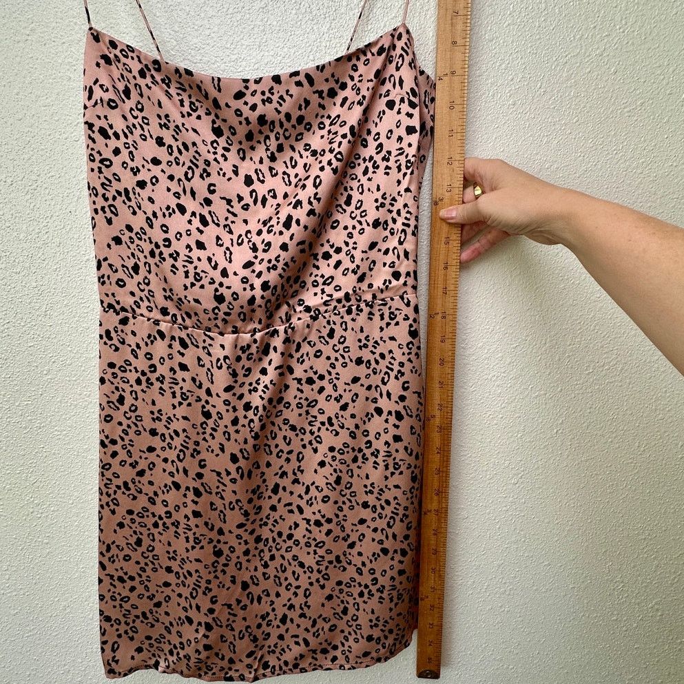 Reformation Reformation Silk Cheetah Mini Pink/Black 6 Spaghetti Strap Size M / US 6-8 / IT 42-44 - 12 Thumbnail