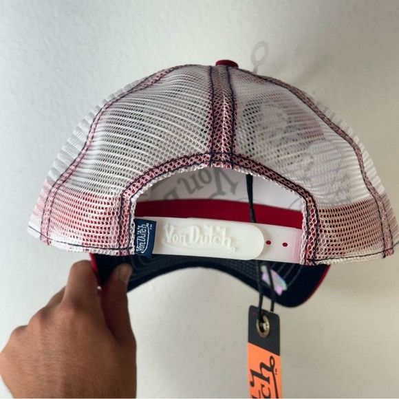 Designer × Von Dutch NWT VON DUTCH TRI COLOR NAVY, WHITE, BLUE TRUCKER HAT Size ONE SIZE - 4 Thumbnail