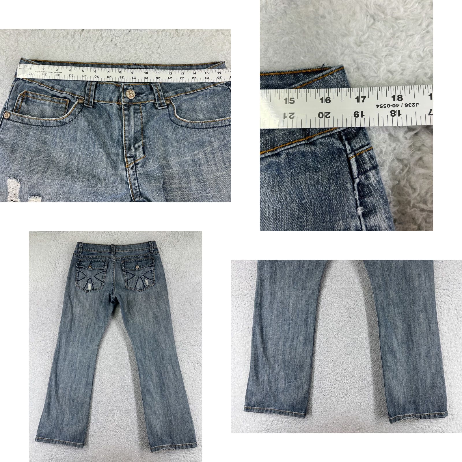 Denime Division E Jeans Mens 32 Blue Denim Distressed 100% Cotton LA 32x30 Jeans Size US 32 / EU 48 - 9 Thumbnail