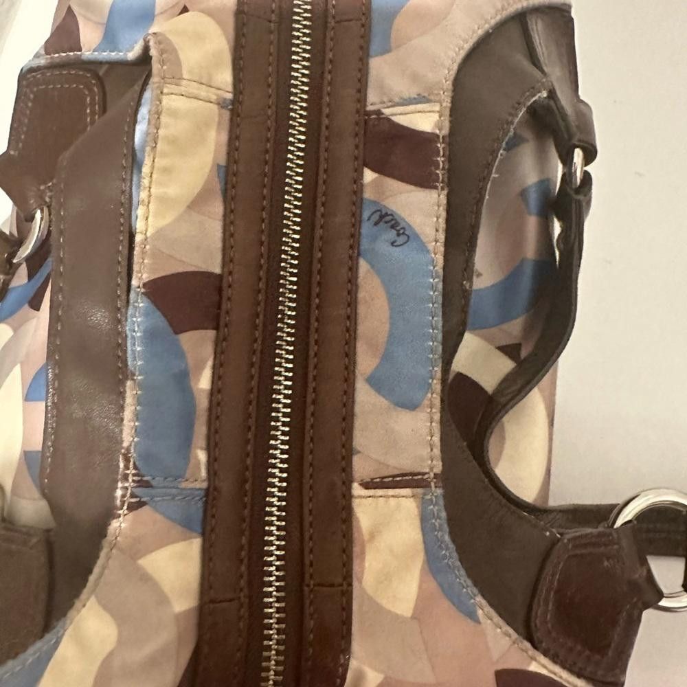 Coach COACH Madison Chain Link Satin Maggie Hobo Blue/Brown Size ONE SIZE - 12 Thumbnail