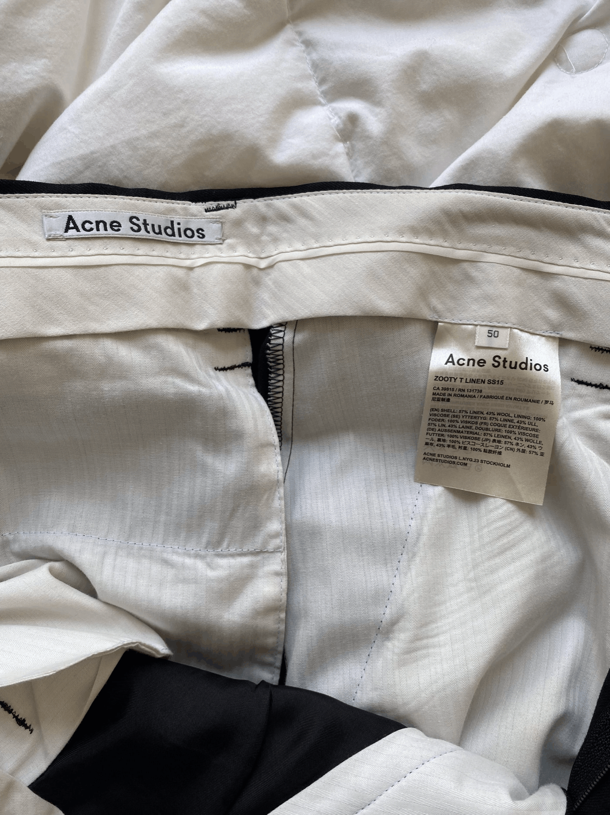 Acne Studios ACNE STUDIOS ZOOTY BLACK LINEN SUIT SIZE 50 Size 50L - 8 Thumbnail