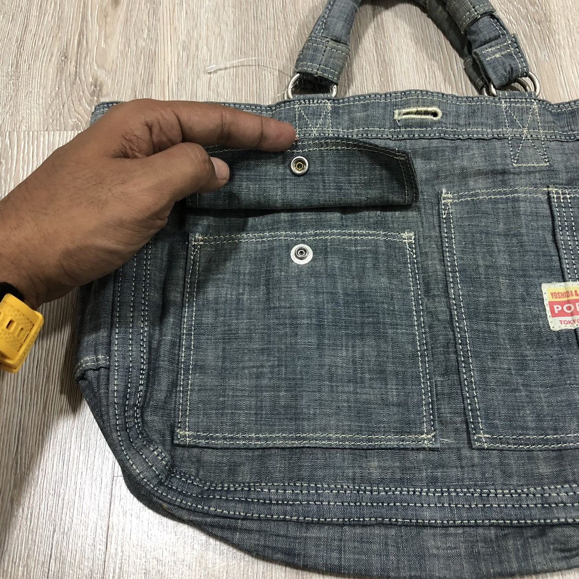 Porter PORTER Reverse 70th Anniversary Reversible Denim Tote Bag Size ONE SIZE - 9 Thumbnail