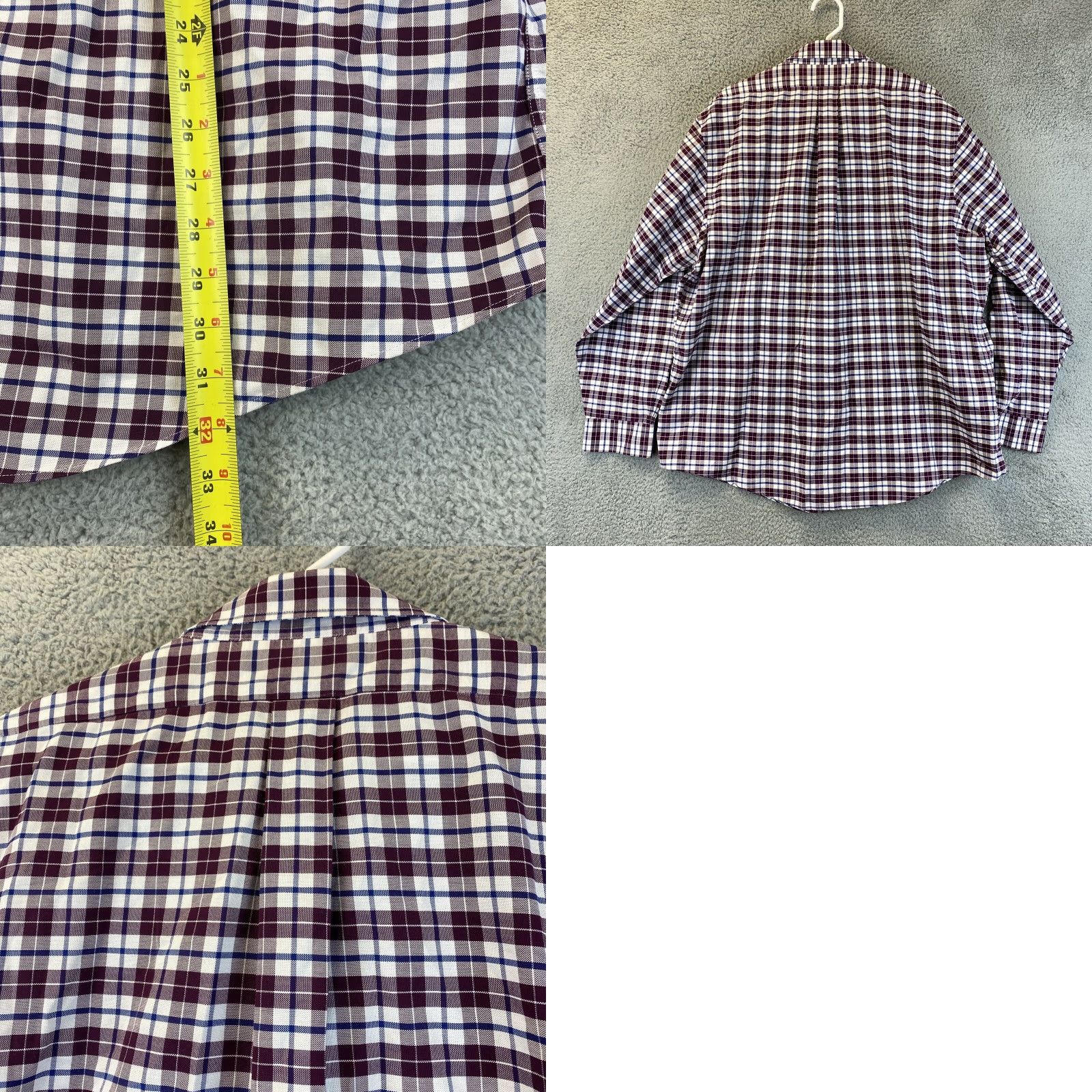 Brooks Brothers VINTAGE Brooks Brothers Dress Shirt Red Purple Plaid 2XL/Regular Men Button-Down Collar 74-9 Regent Fit Size 48R - 8 Thumbnail
