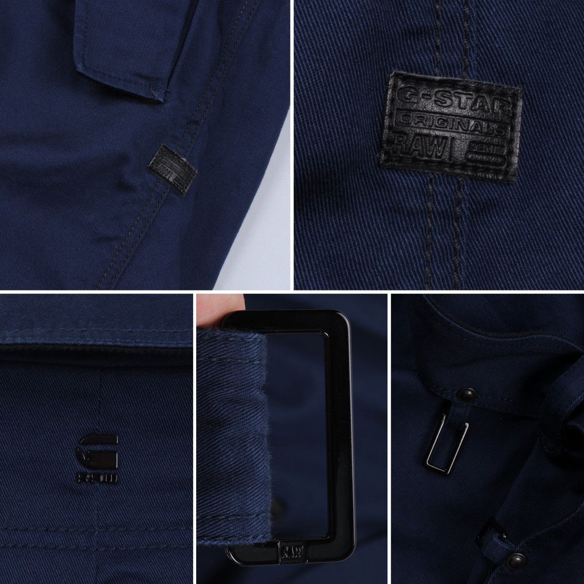 Designer × G-Star G-STAR RAW Duty Classic Trench Blue Cotton Long Coat Jacket Size M / US 6-8 / IT 42-44 - 19 Thumbnail