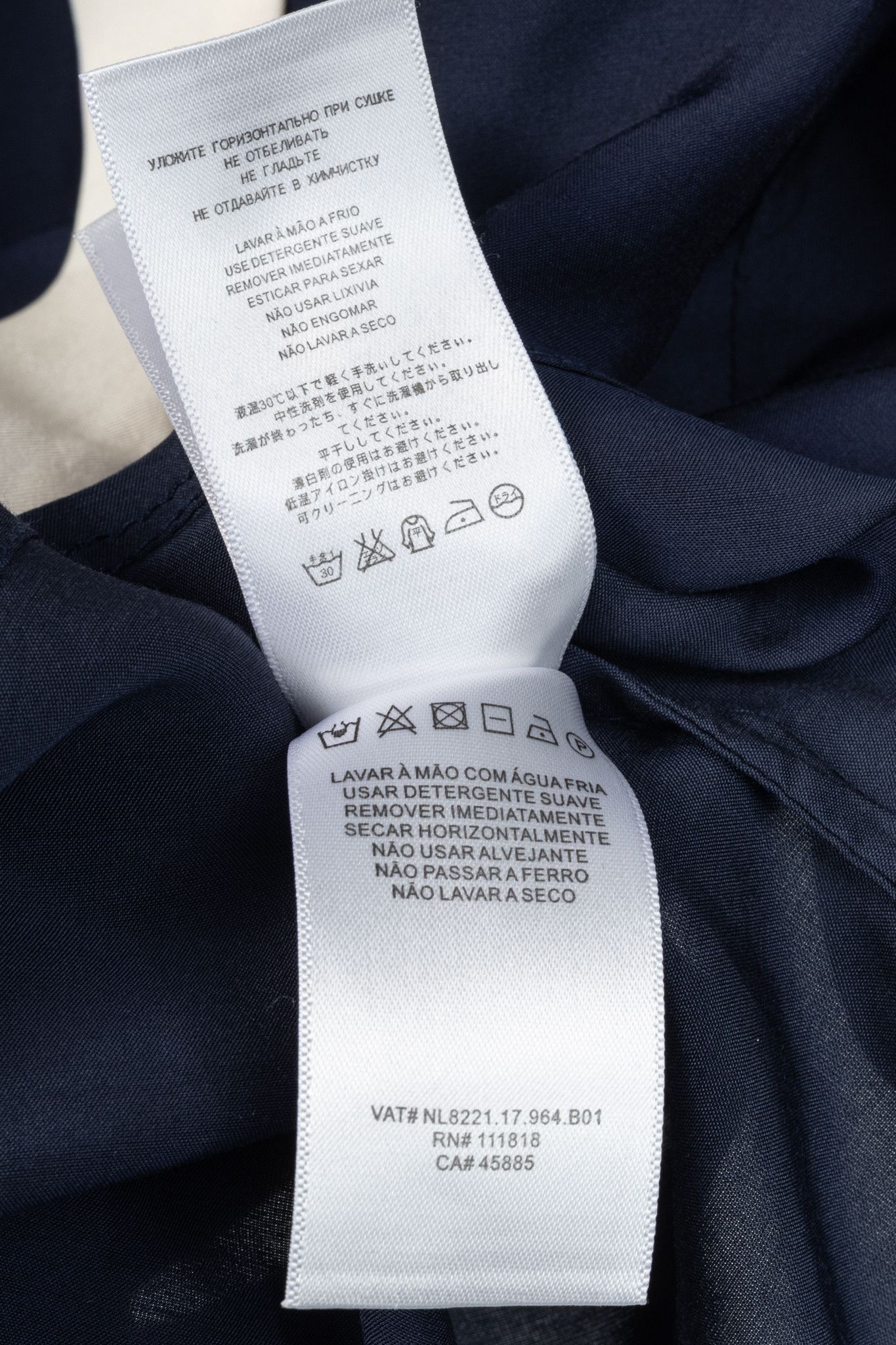 Burberry Burberry Navy Rayon Tie-Neck Long-Sleeve Blouse Size S / US 4 / IT 40 - 10 Thumbnail
