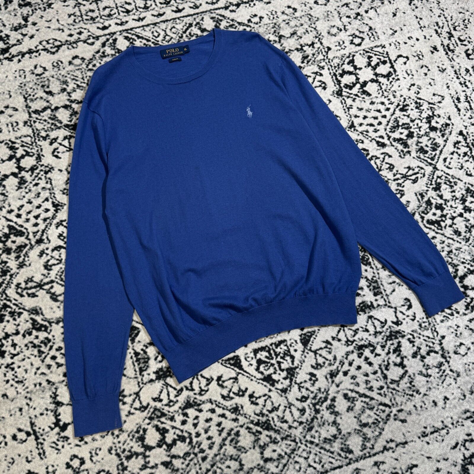 Ralph Lauren × Vintage Vintage Ralph Lauren Blue Cotton Sweater Size XL Boho Y2K Size US XL / EU 56 / 4 - 3 Thumbnail