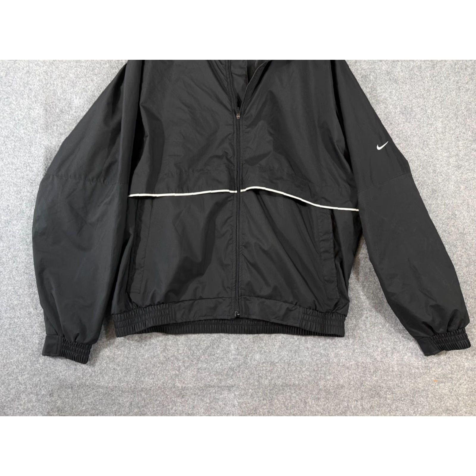 Nike VINTAGE Nike Windbreaker Jacket Mens L Black Full Zip Clima-Fit Stand-Up Neck Wind-Resistant Pockets Casual Outdoor Size US L / EU 52-54 / 3 - 4 Thumbnail