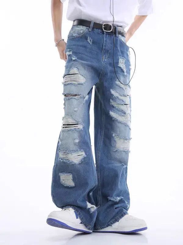 VIBE Vintage high street ripped loose jeans Size US 32 / EU 48 - 1 Thumbnail
