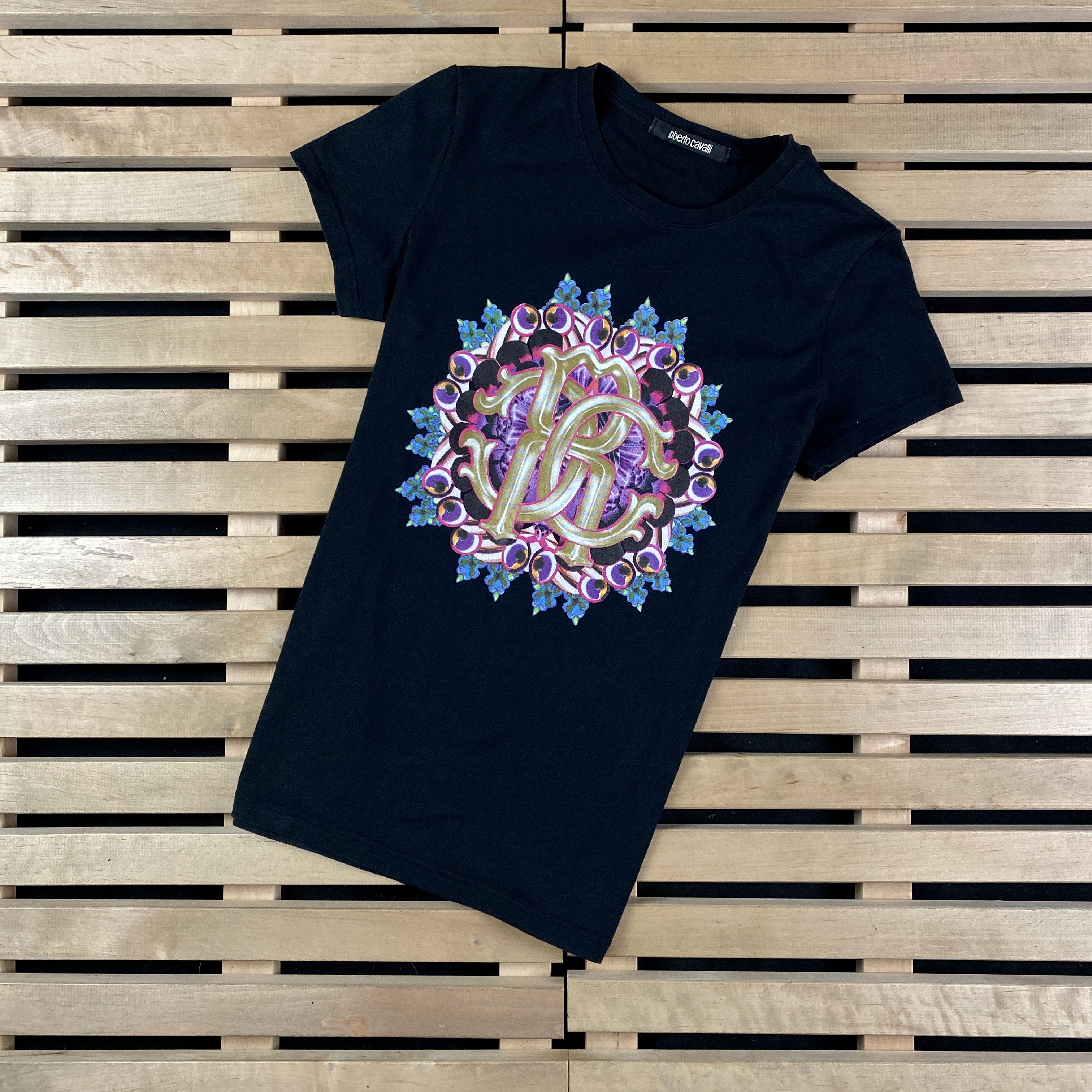 Roberto Cavalli Women’s T-Shirt Short Sleeve Roberto Cavalli Big Logo Size M Size M / US 6-8 / IT 42-44 - 1 Thumbnail