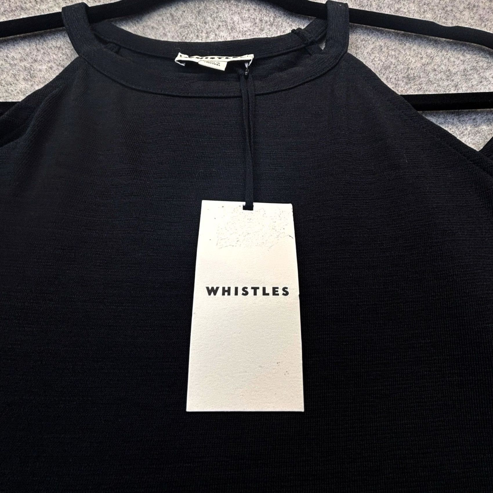 Whistles Whistles Cold Shoulder Top Womens Black BNWT EU38 UK10 Regular Short Sleeve Pullover" Size L / US 10 / IT 46 - 4 Thumbnail