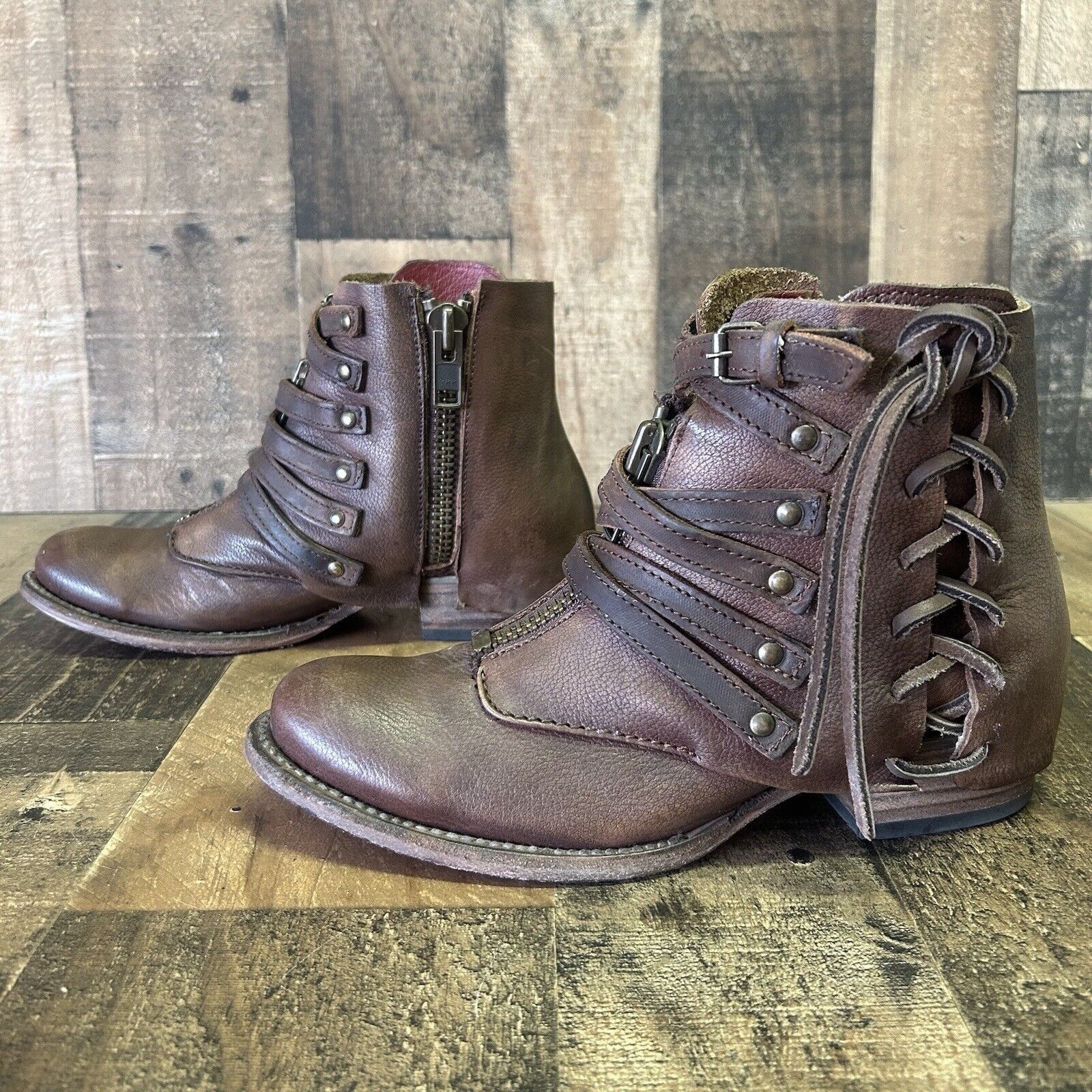 image of Freebird By Steven Limerick Ankle Boots Womens 7 in Brown