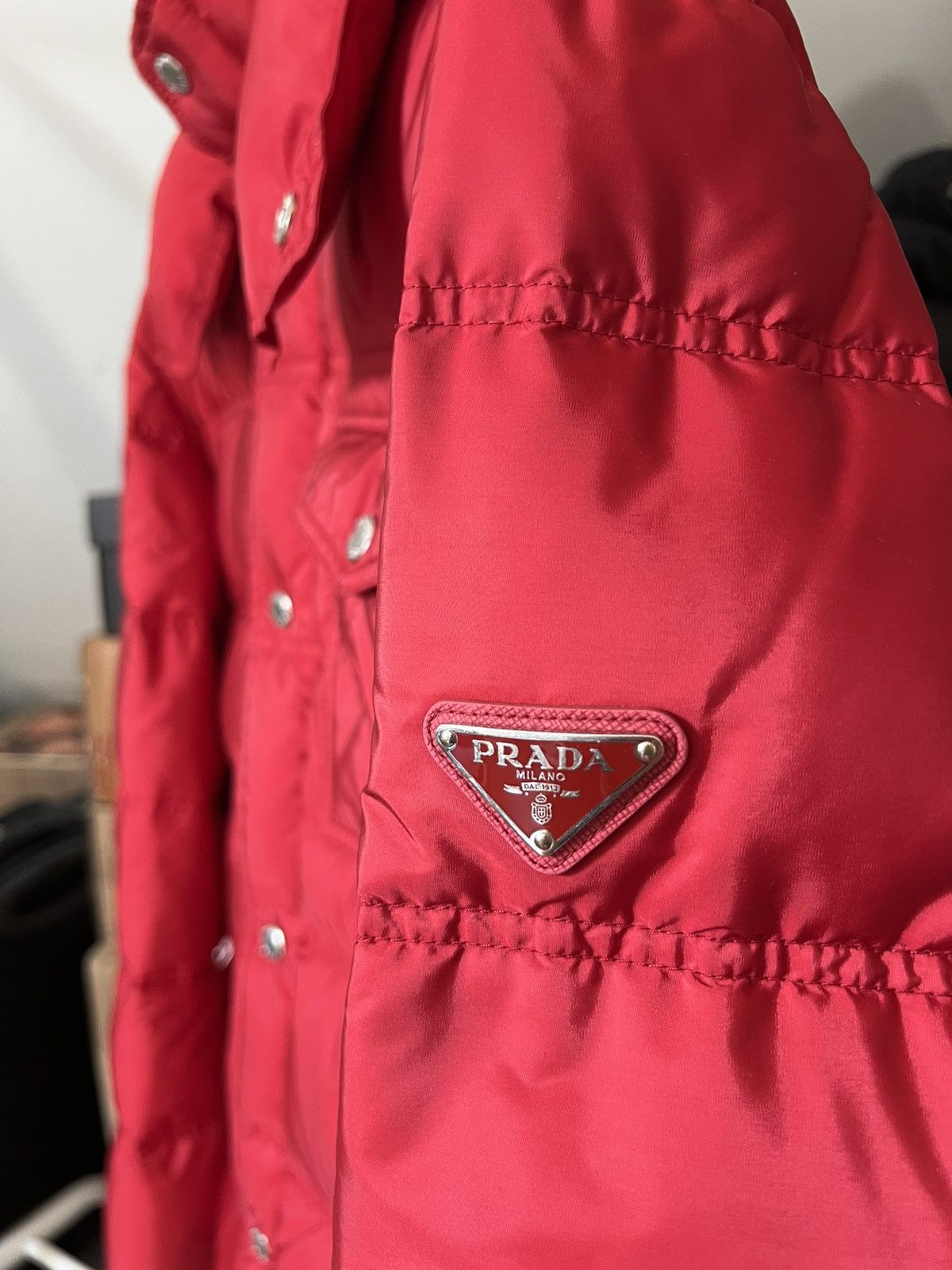 Prada Prada red pocket down puffer Size US L / EU 52-54 / 3 - 2 Thumbnail