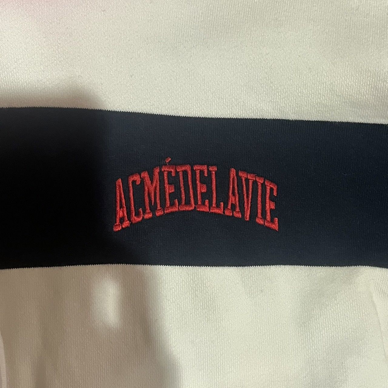 acme de la vie acmé de la vie STRIPE ARCH LOGO HOODIE NAVY Size US L / EU 52-54 / 3 - 10 Thumbnail
