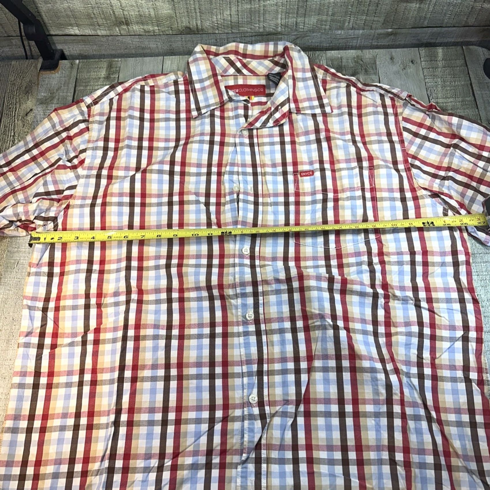 Enyce VINTAGE Enyce Button-Up Shirt Short Sleeve Striped Blue 3XL Men 90s Times Size US XXL / EU 58 / 5 - 4 Thumbnail