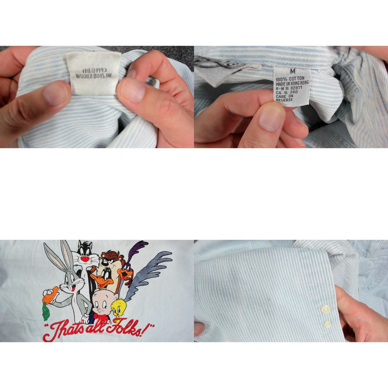 Acme Clothing VINTAGE Acme Clothing Looney Tunes Denim Shirt Mens M Size US M / EU 48-50 / 2 - 8 Thumbnail