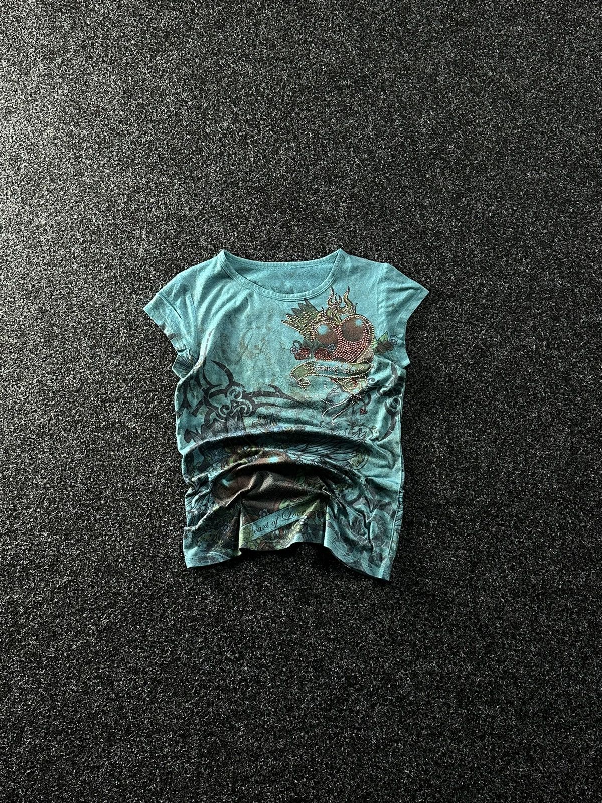 Designer × Ed Hardy Vintage Ed Hardy STYLE tiger big True Love Logo Women Tee Size L / US 10 / IT 46 - 1 Thumbnail