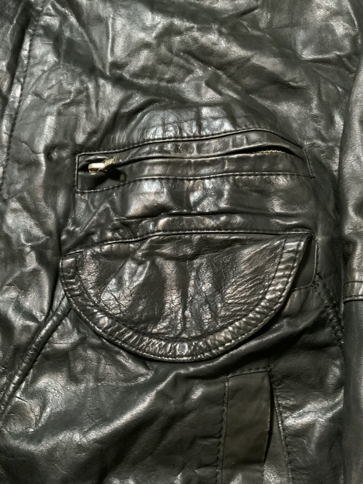 Vintage Vintage Motorcycle Bike Lamb Goat Skin Zip Bomber Jacket Size US L / EU 52-54 / 3 - 7 Thumbnail