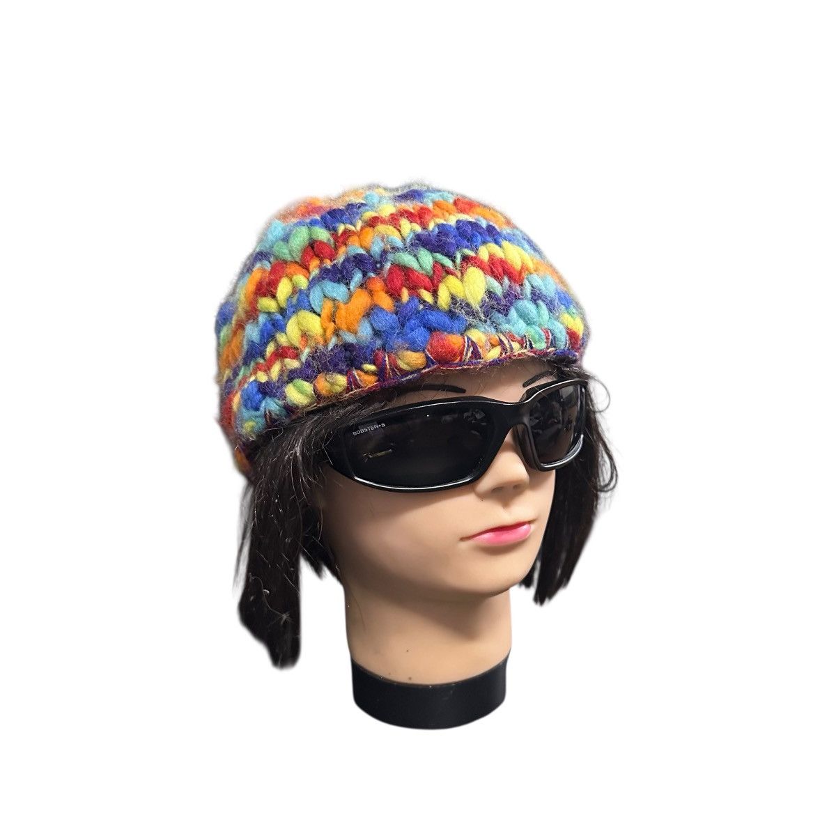 Homespun Knitwear RAINBOW KNIT WOOL BEANIE HAT Size ONE SIZE - 1 Thumbnail