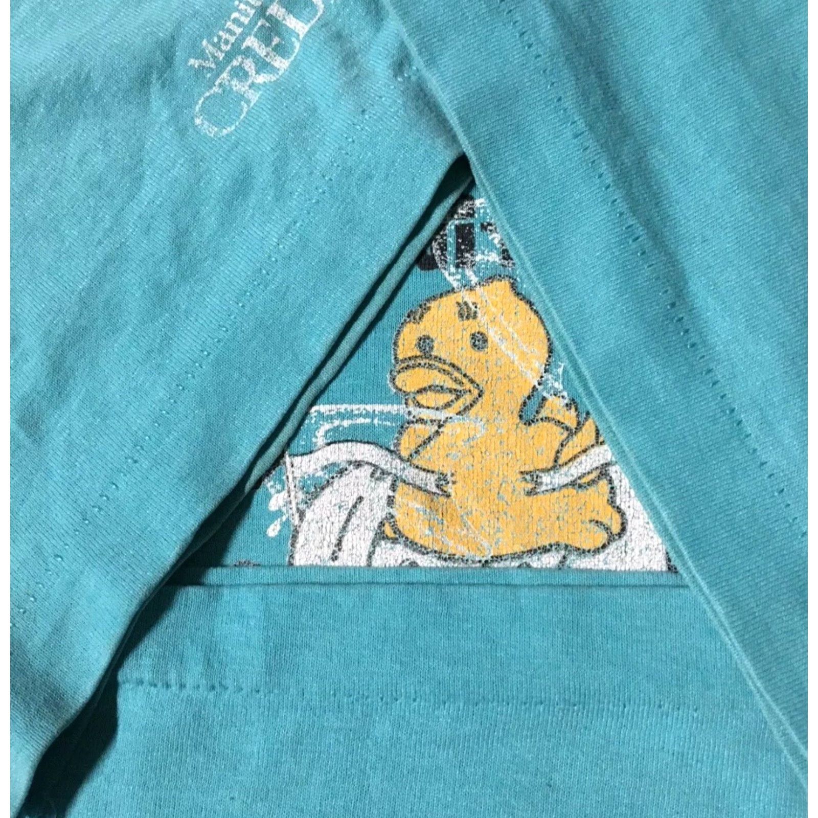 Vintage VINTAGE Manitoba Duck Race AOP Shirt XL Blue Men 80s Grunge Funny Animal Faded Single Stitch Size US XL / EU 56 / 4 - 4 Thumbnail