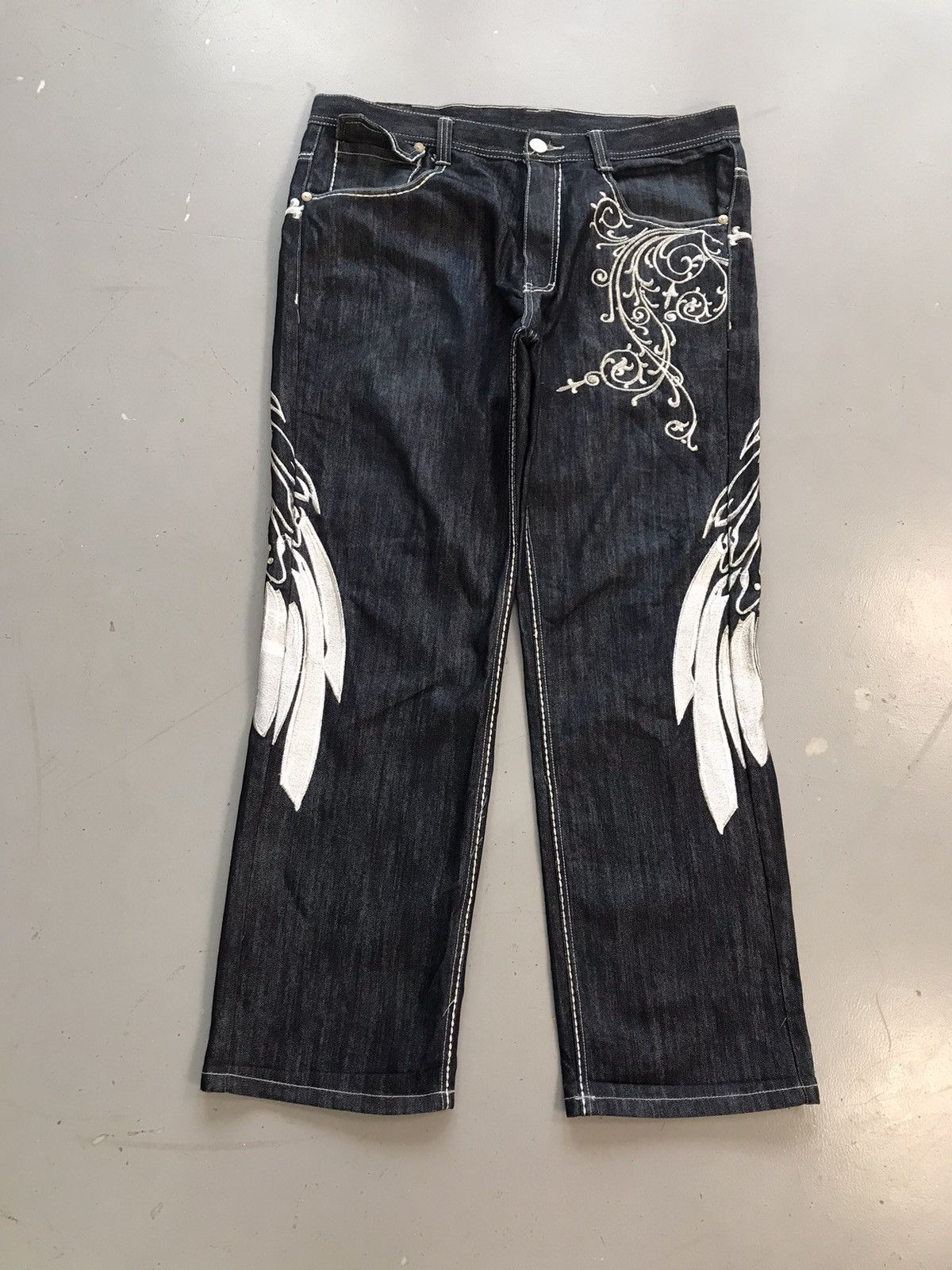Imperious × Vintage Vintage imperious wings 🪽 embroidered baggy fit denim Size US 41 - 2 Thumbnail