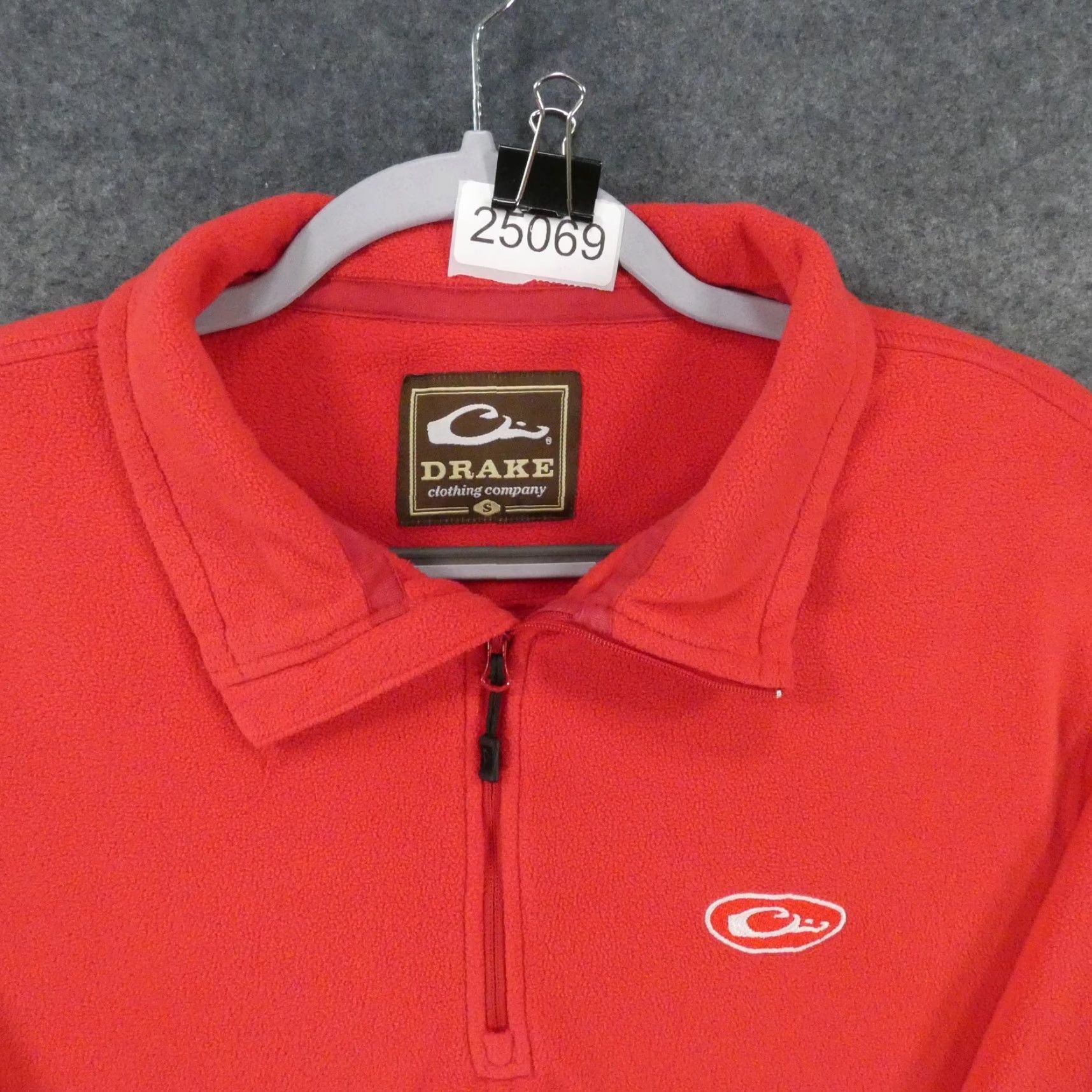 Vintage Drake Mens Small Long Sleeve Red Fleece 1/4 Zip Pullover w Logo Size US S / EU 44-46 / 1 - 2 Thumbnail