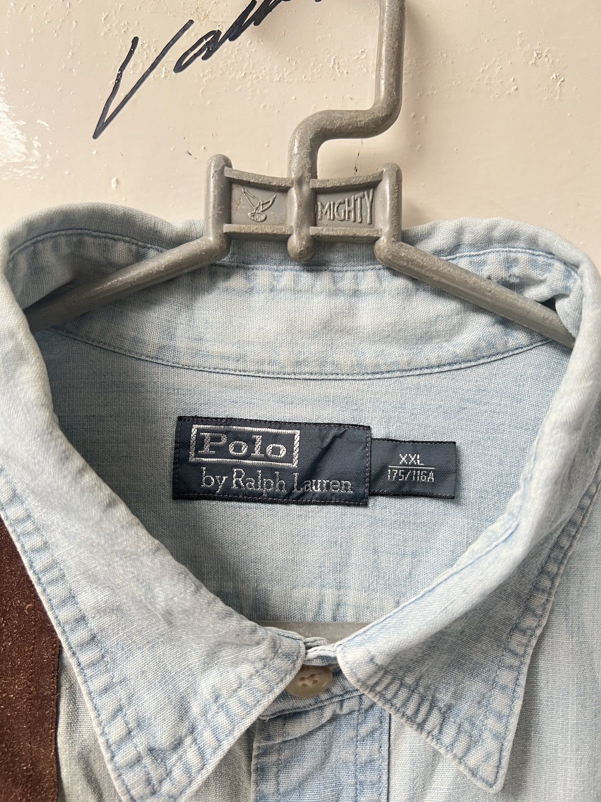 Polo Ralph Lauren POLO Ralph Laurent Leather Suede Chambray Shirt Size US XXL / EU 58 / 5 - 5 Thumbnail