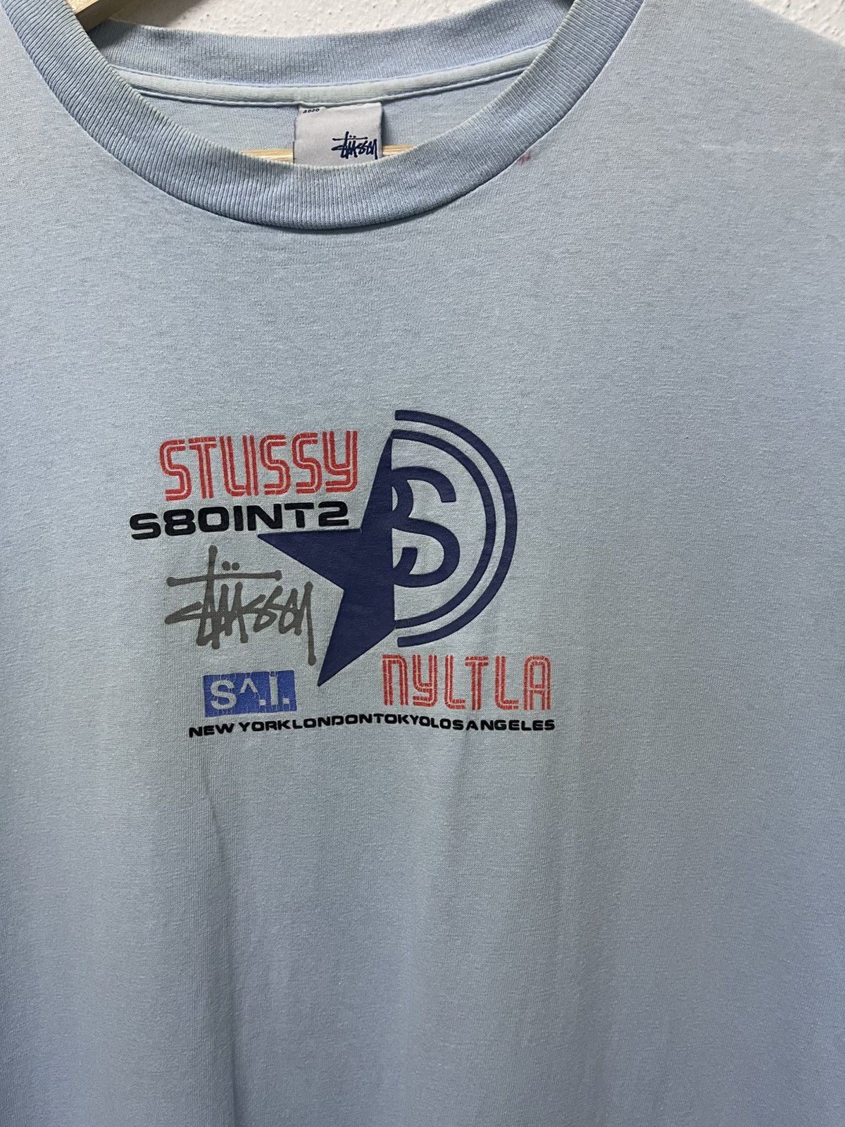 Stussy 90s STUSSY 580INT2 FADED TSHIRT SINGLE STITCH TOP BOTTOM Size US L / EU 52-54 / 3 - 5 Thumbnail