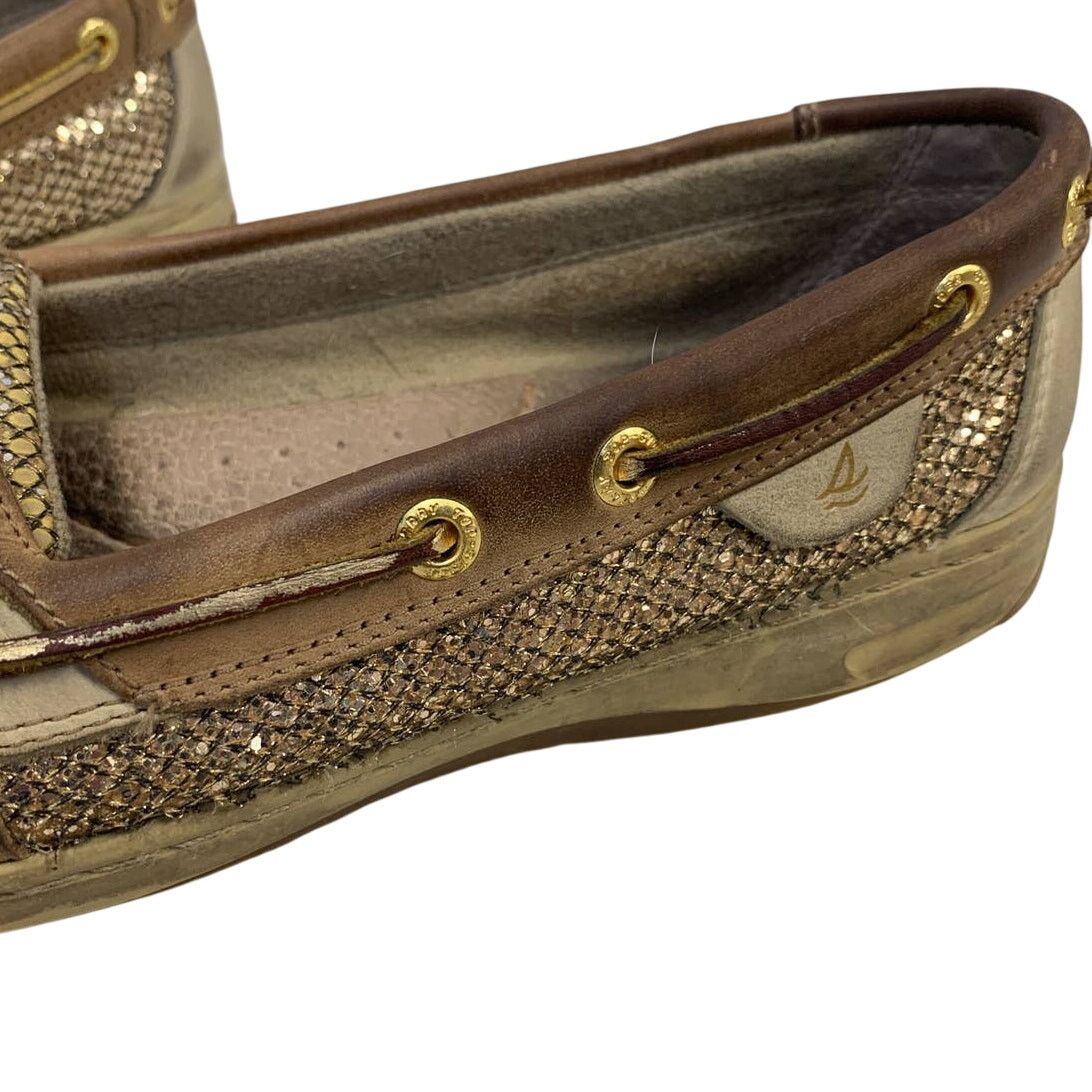 Sperry Sperry US 9.5 Sparkle Gold Leather Topsiders Boat Shoes Size US 9.5 / IT 39.5 - 3 Thumbnail
