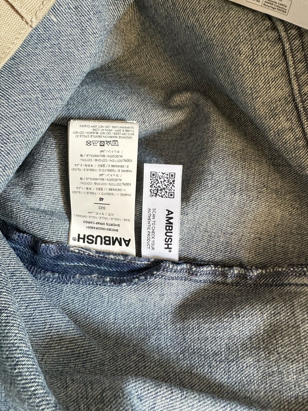 Ambush Design Ambush Wrap Cargo Shorts – Sesame / Navy – EU 48 Size US 32 / EU 48 - 7 Thumbnail