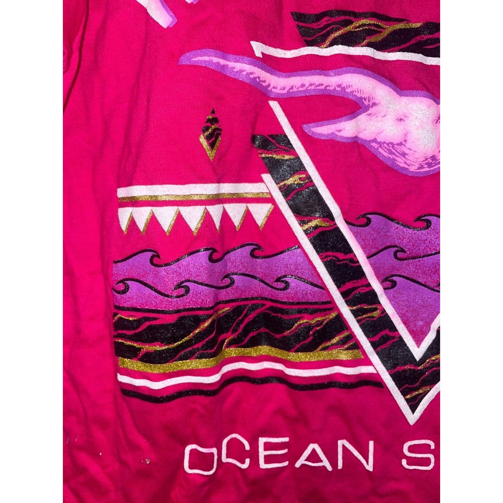 Jerzees Vintage Washington Shirt Ocean Shores Bird Tee Pink 90s VTG Size US M / EU 48-50 / 2 - 6 Thumbnail
