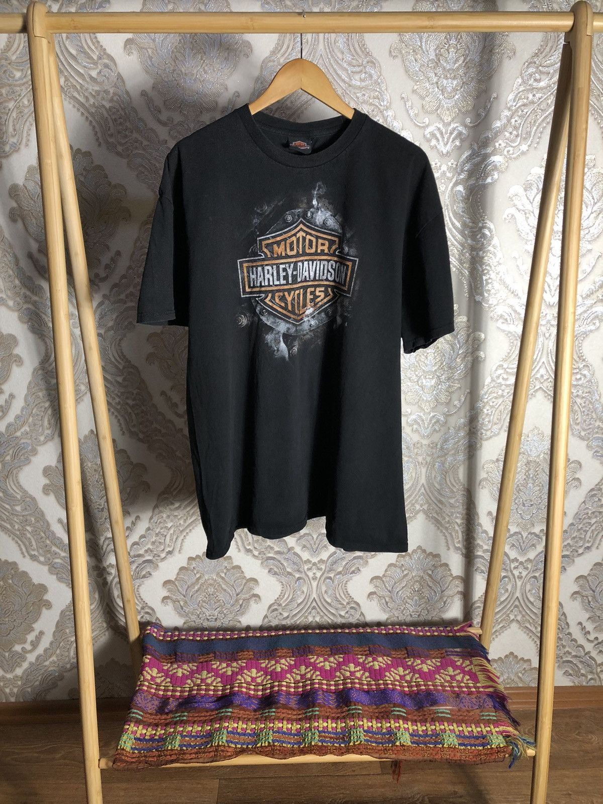 Harley Davidson × Vintage VERY RARE HARLEY DAVIDSON CYCLE DOUBLE PRINTED RETRO 90s Y2K Size US XXL / EU 58 / 5 - 2 Thumbnail