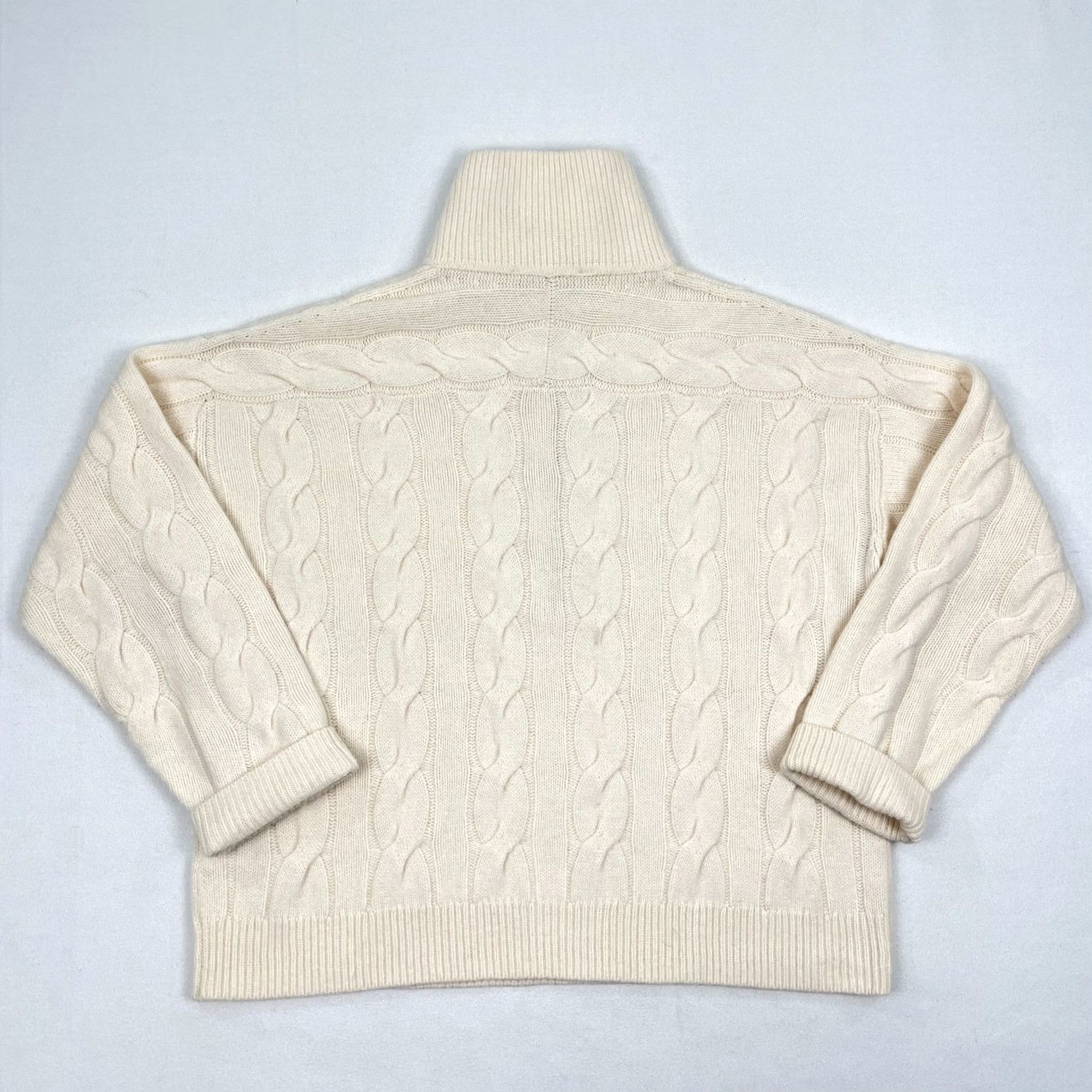 Everlane Everlane Sweater Women M Ivory Wool Cable Knit 1/2 Zip Pullover Ribbed High Neck Size M / US 6-8 / IT 42-44 - 7 Thumbnail
