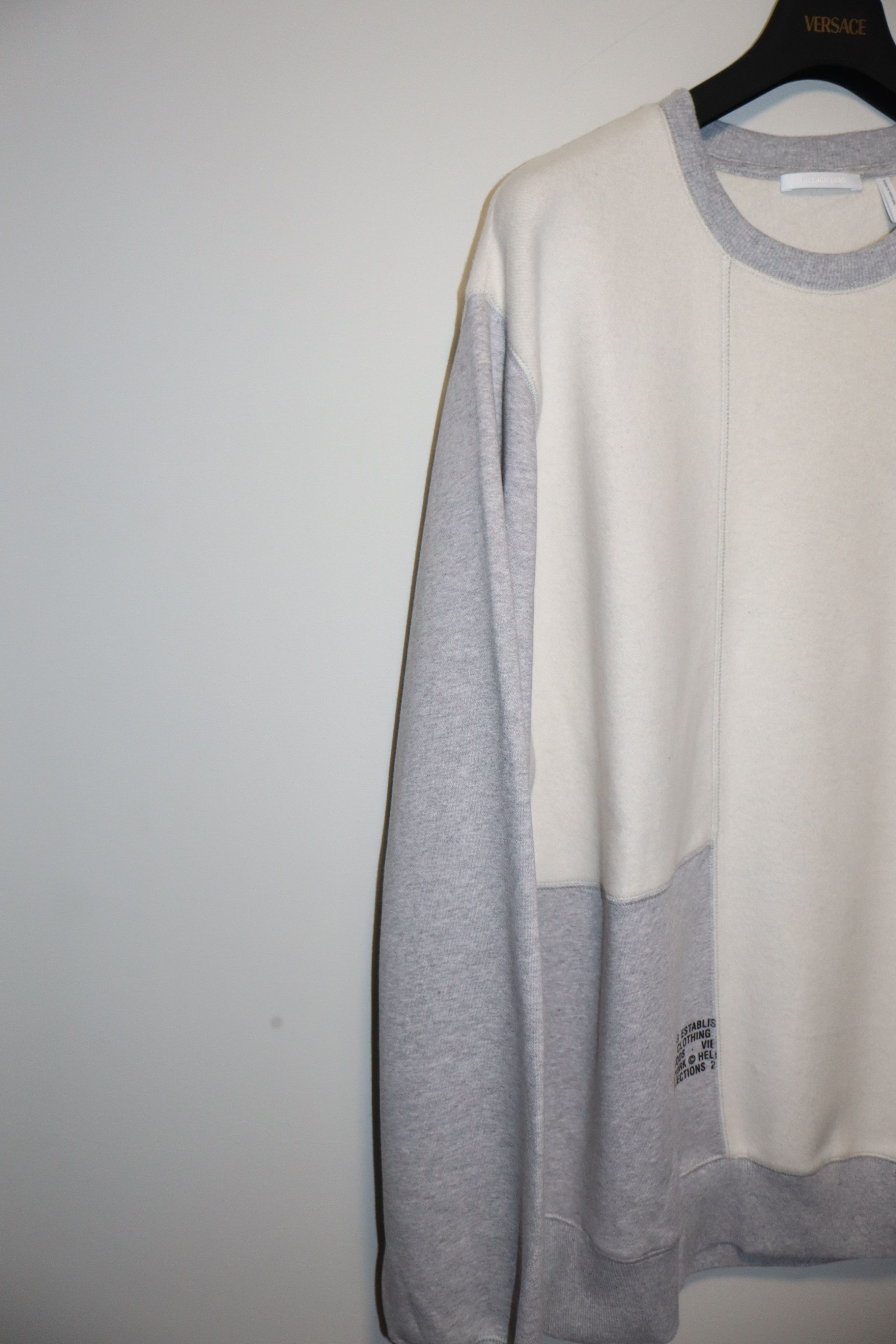 Helmut Lang Grey & Off-White Colorblock Crewneck Size US XL / EU 56 / 4 - 6 Thumbnail