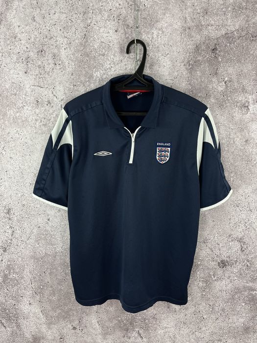 Vintage England National Team Soccer Training Polo Jersey Size L